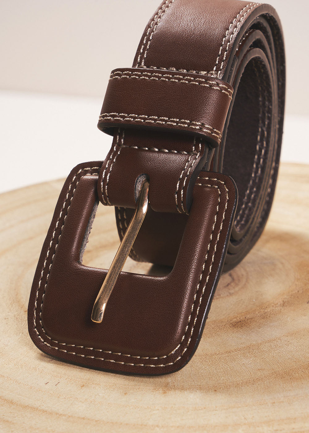 CARMY Ceinture en cuir à boucle carrée - 1 - Sud Express - Sud Express