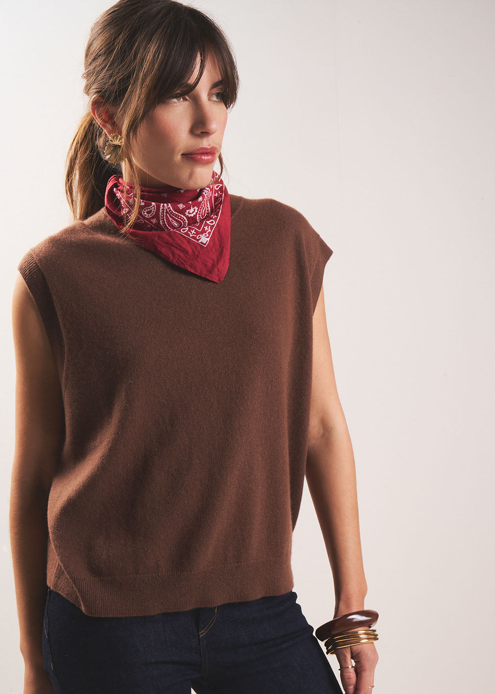 Pull sans manches en cachemire - Sud Express - 1 - Sud Express