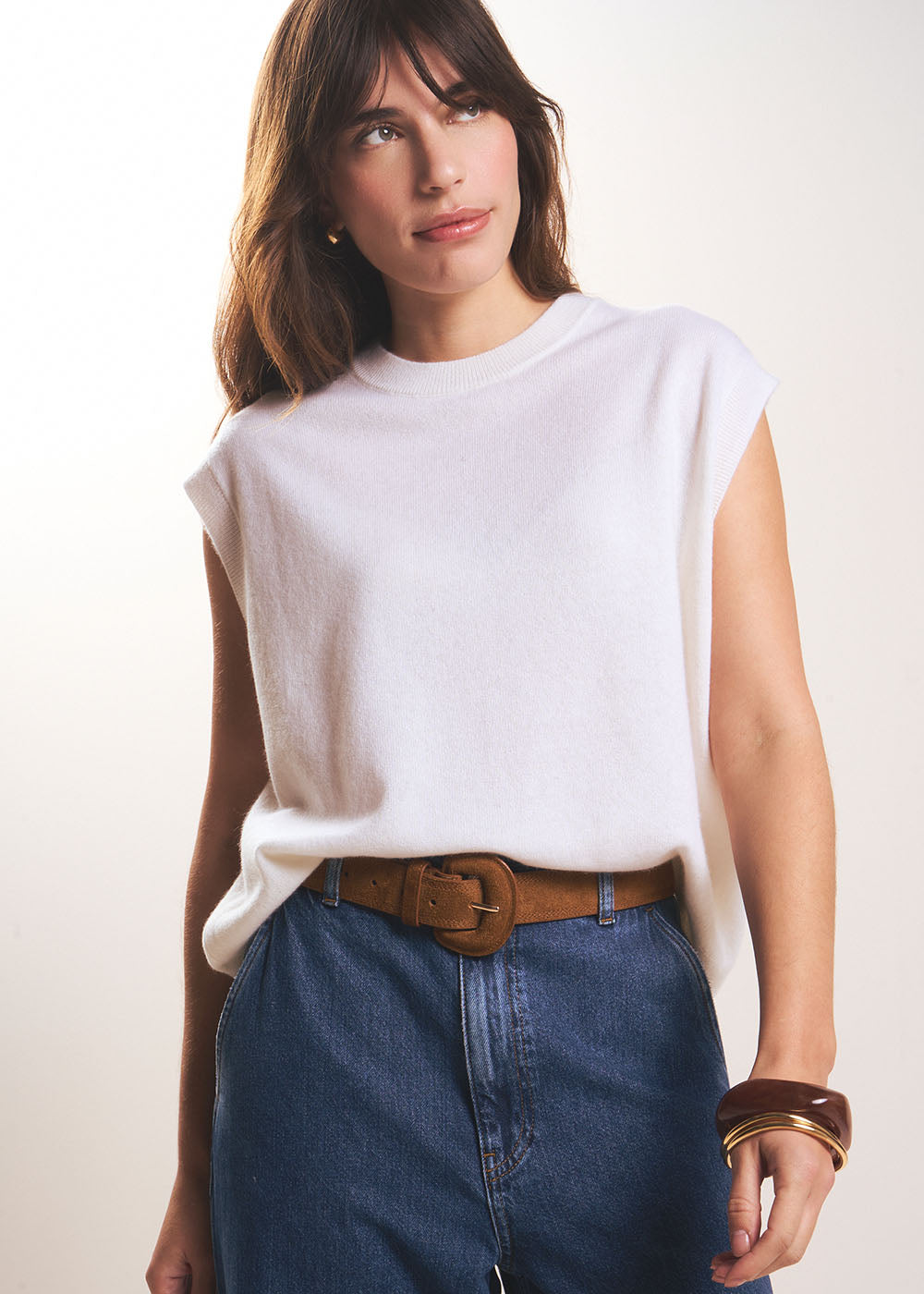 MARTANE Pull sans manches en cachemire - 1 - Sud Express - Sud Express