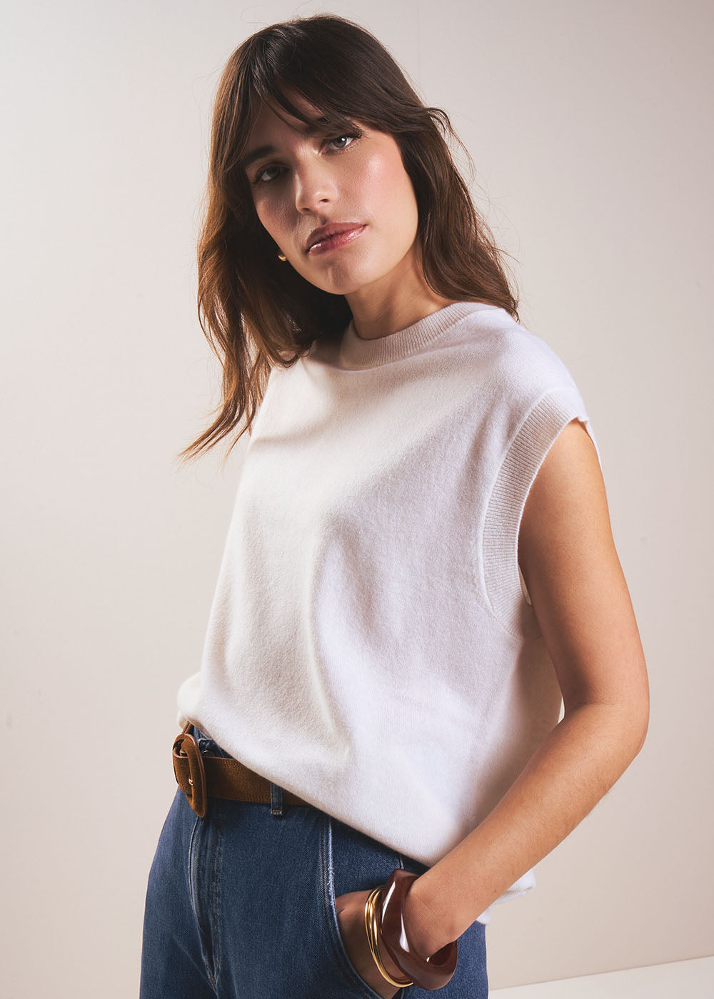 MARTANE Pull sans manches en cachemire - 4 - Sud Express - Sud Express