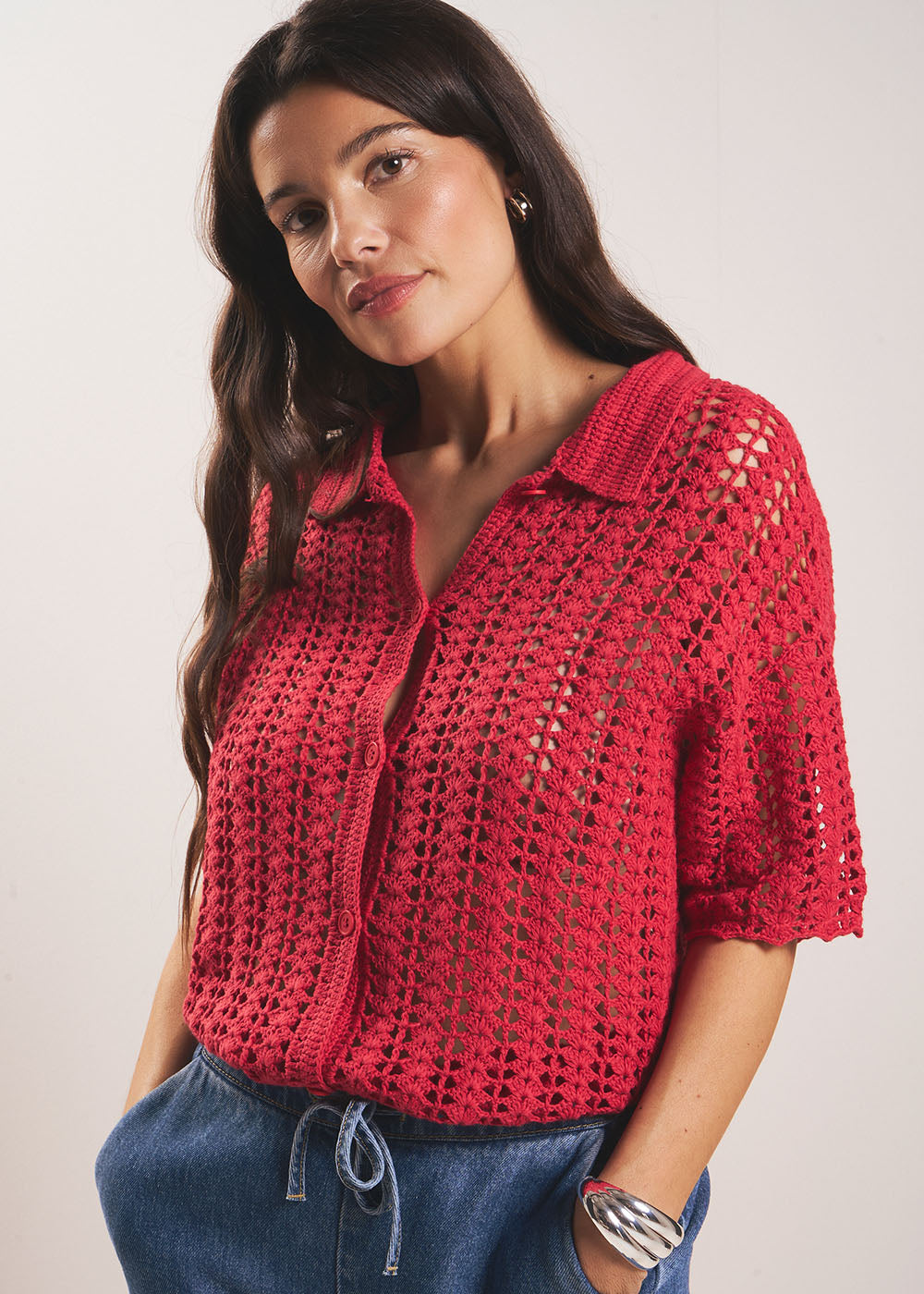 GILDAS Gilet crochet boutonné - 1 - Sud Express - Sud Express