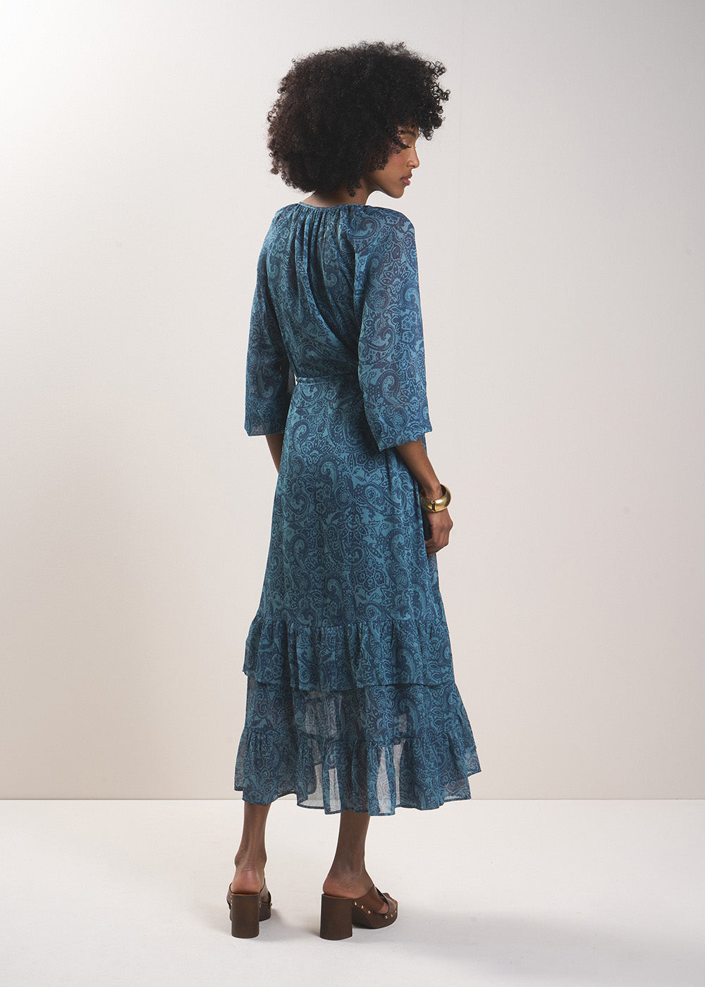 RAISLEY Robe longue fluide imprimée à col V - 3 - Sud Express - Sud Express