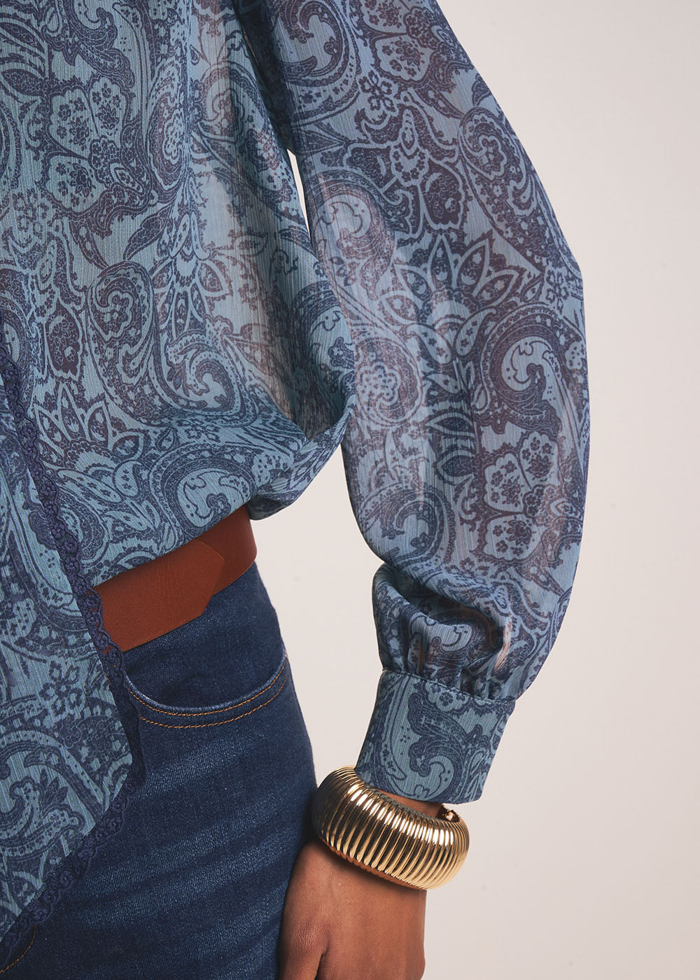 TAISLEY Blouse imprimée à col officier et lien à nouer - 4 - Sud Express - Sud Express