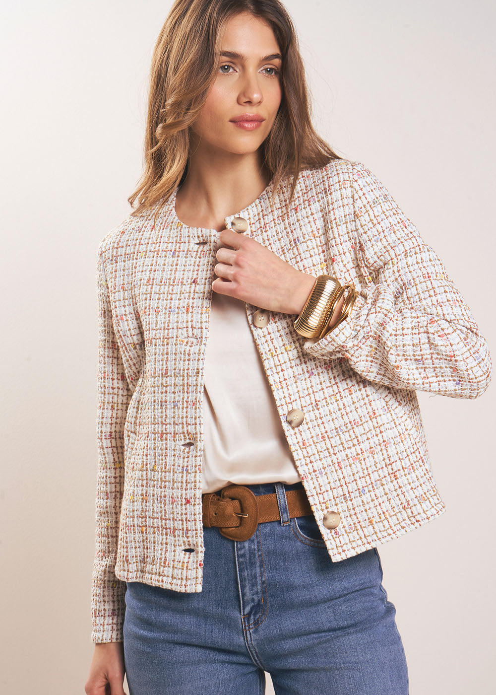 VELINA Veste structurée en tweed - 1 - Sud Express - Sud Express