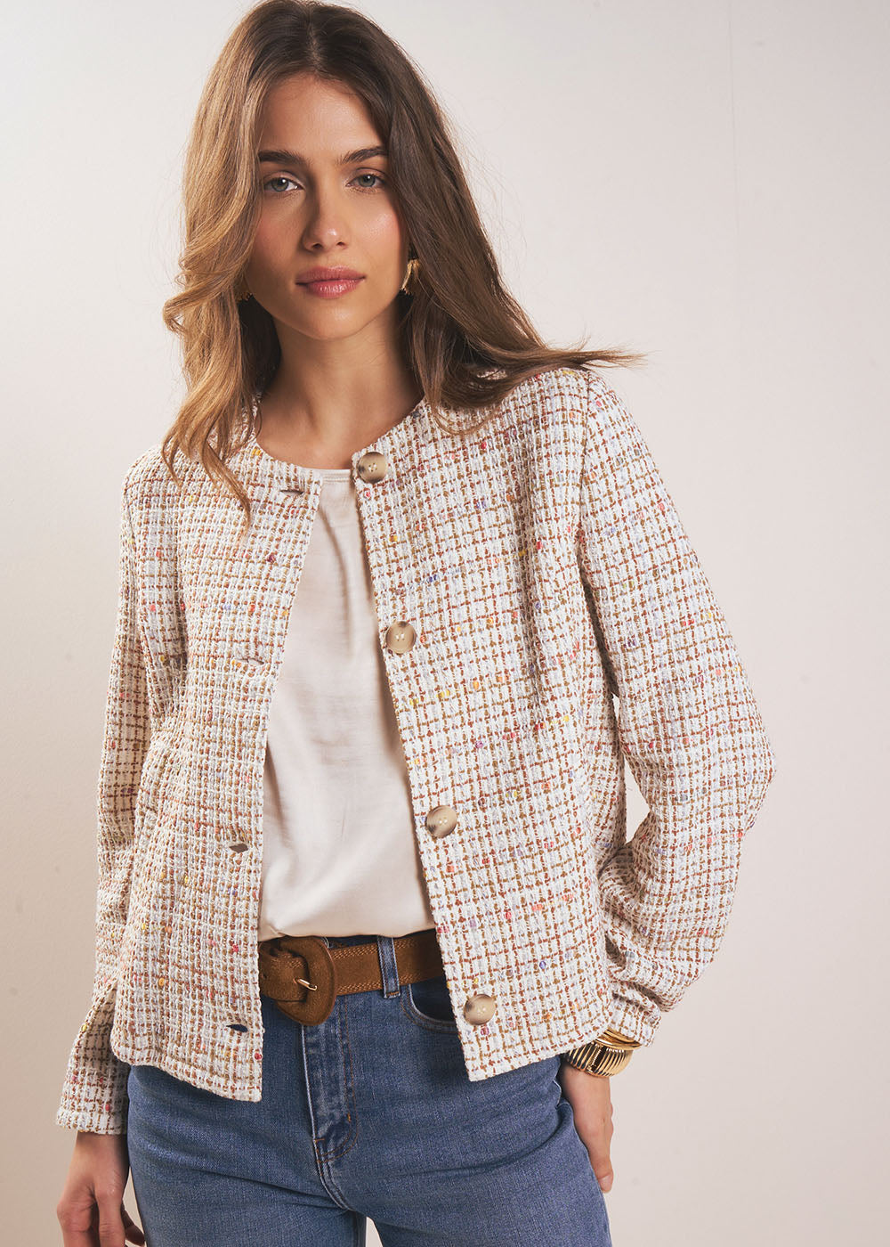 Veste structurée en tweed - Sud Express - 5 - Sud Express