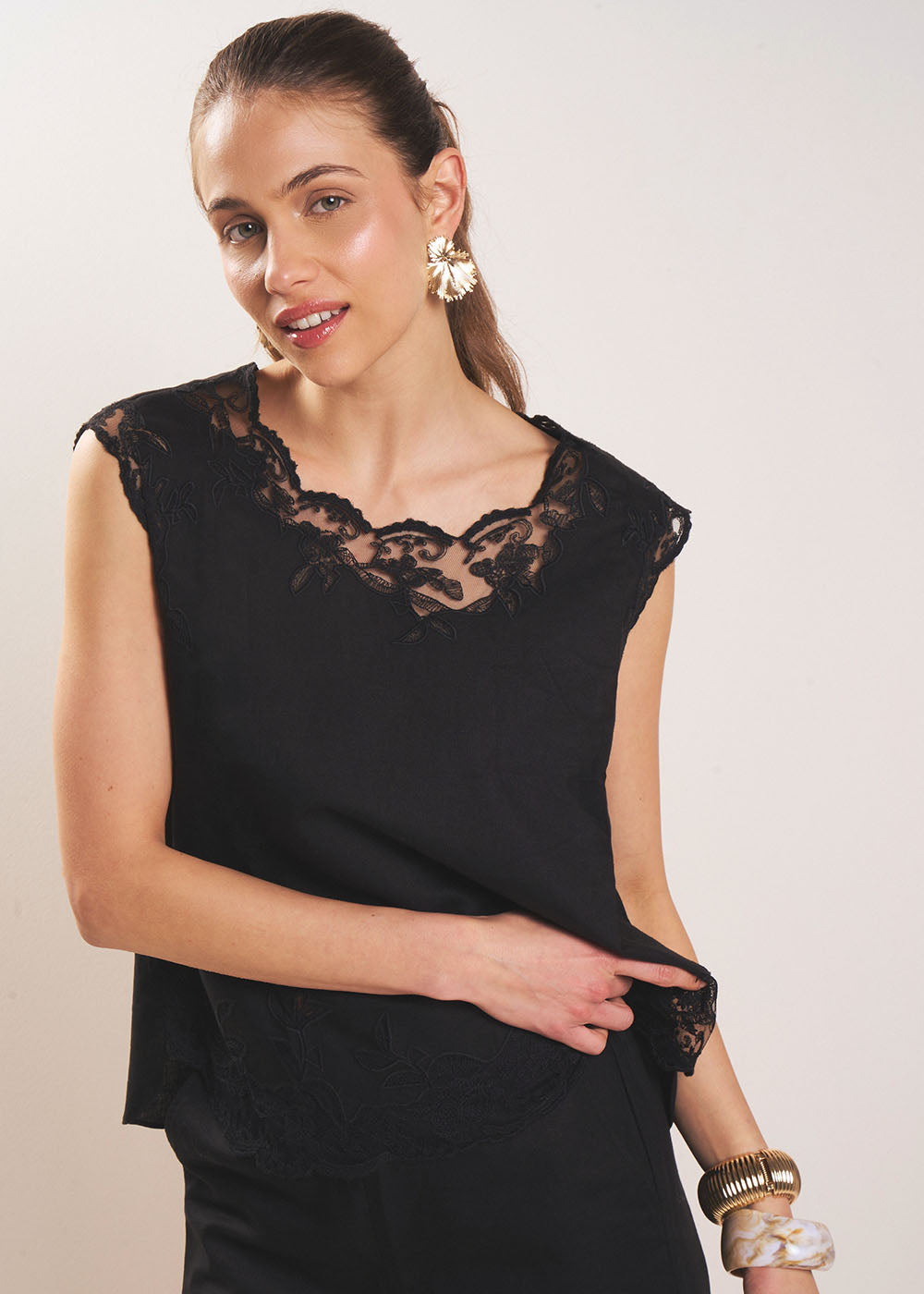 TASTEPH Top empiècement dentelle - 1 - Sud Express - Sud Express