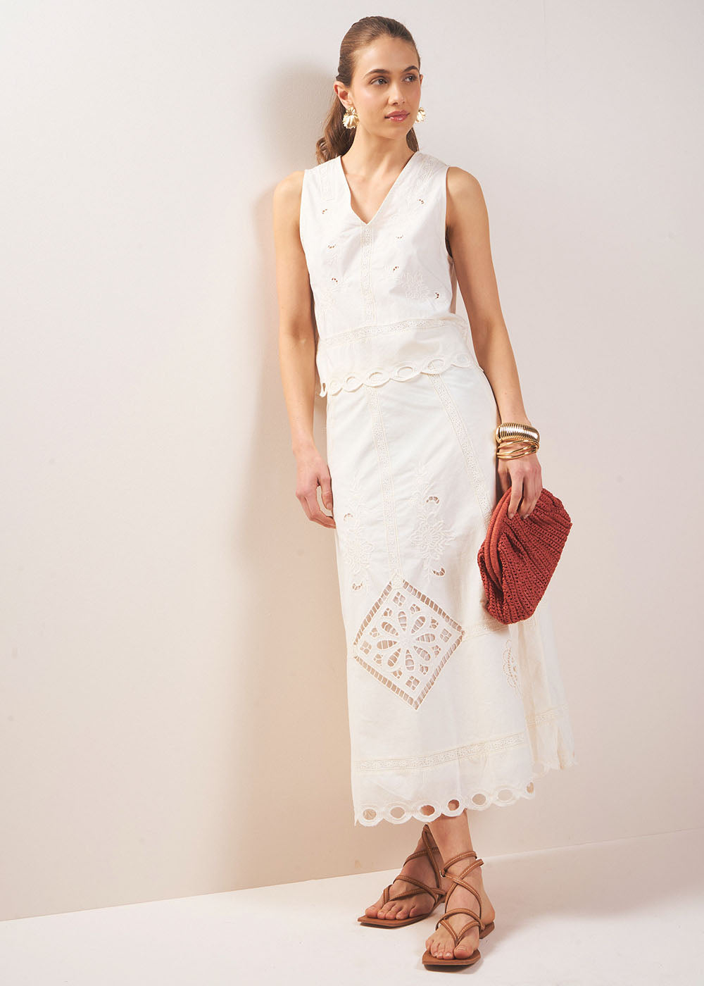 JASOPHIE Jupe longue brodée - 1 - Sud Express - Sud Express