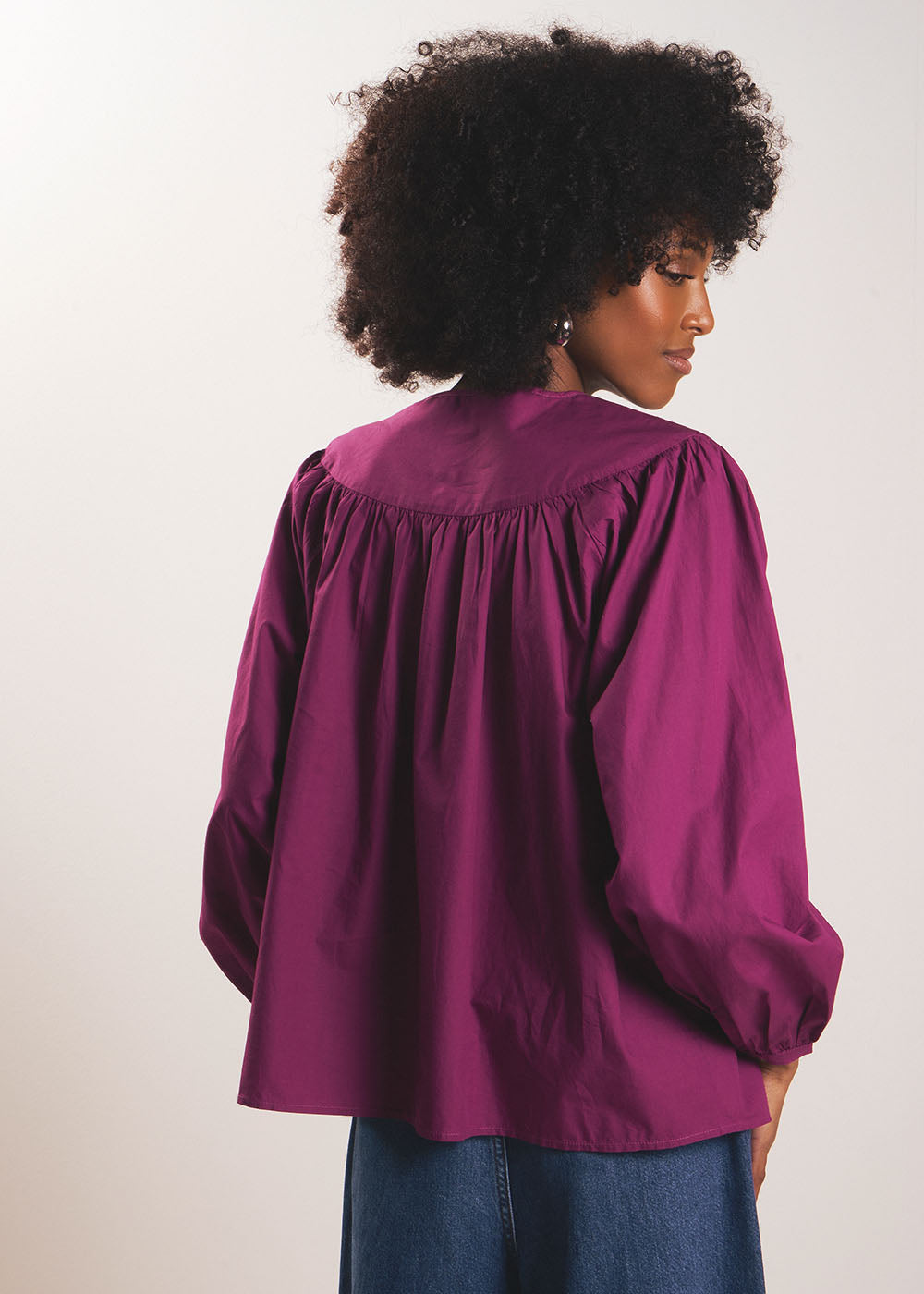 CALIK Blouse ample à broderies florales et manches bouffantes - 3 - Sud Express - Sud Express