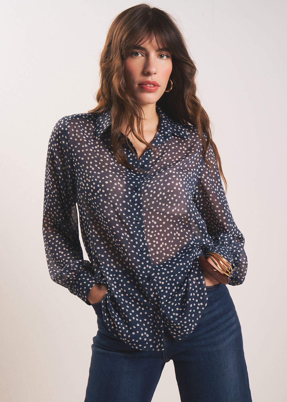 CALOLY Chemise imprimé à pois - 1 - Sud Express - Sud Express