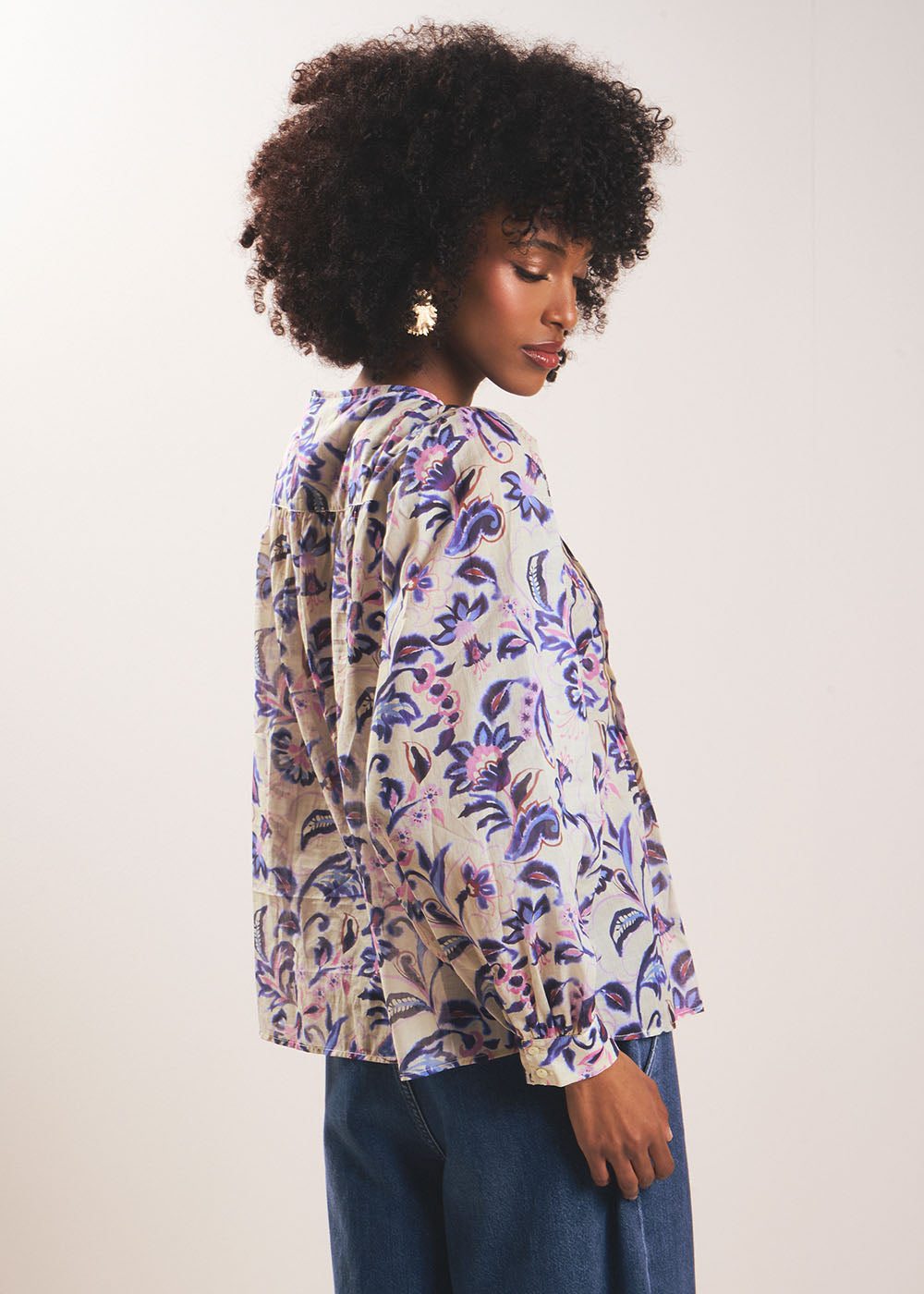 TALOLLY Chemise imprimée à col rond et volume évasé - 4 - Sud Express - Sud Express