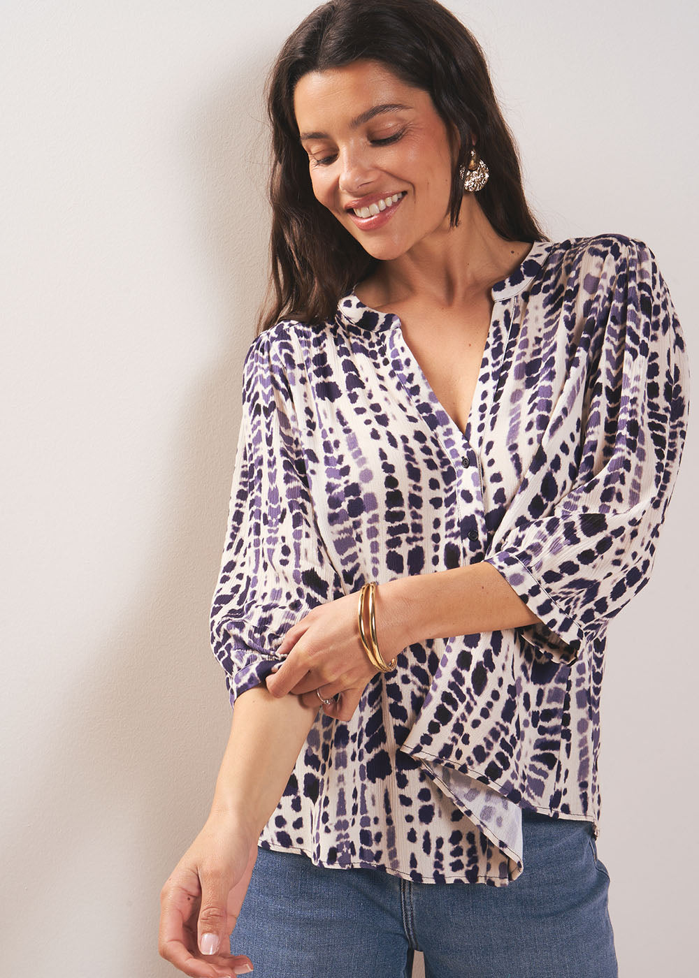 CENDAYA Chemisier imprimé léopard ikat - 1 - Sud Express - Sud Express