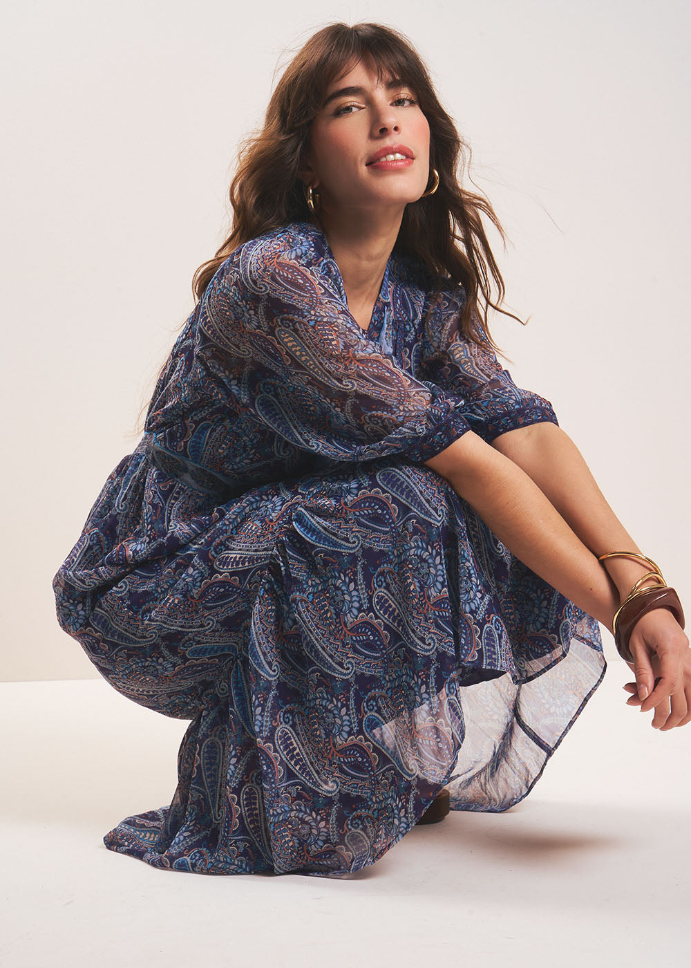 RINDILA Robe longue imprimée à volant - 4 - Sud Express - Sud Express