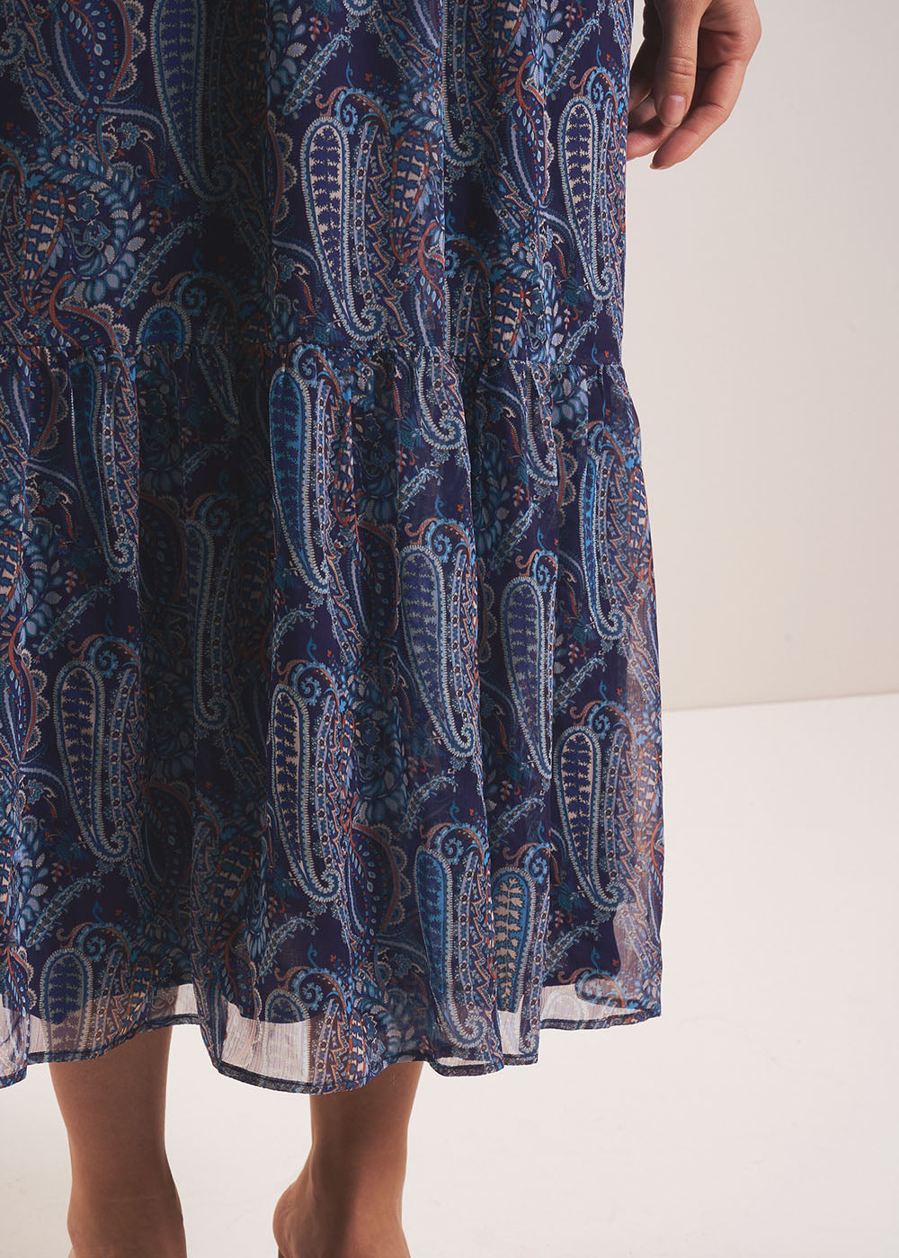 Robe longue imprimée à volant - Sud Express - 7 - Sud Express