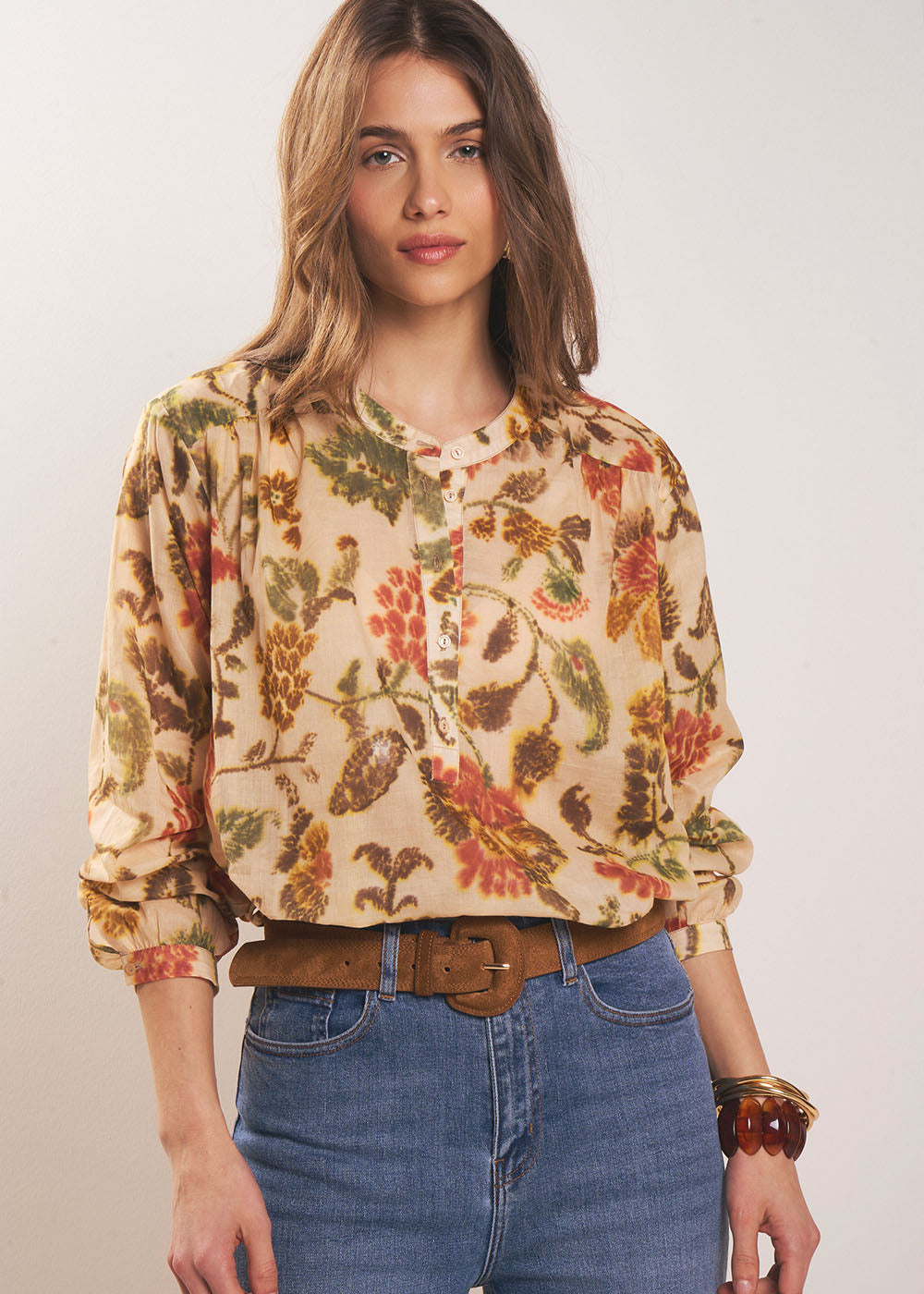 TOBELINE Chemisier col rond motif fleuri - 1 - Sud Express - Sud Express