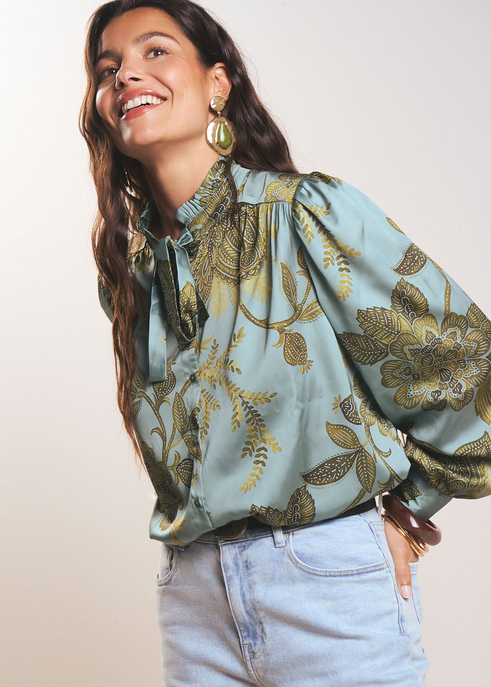 CAKURA Chemisier imprimé col victorien - 1 - Sud Express - Sud Express