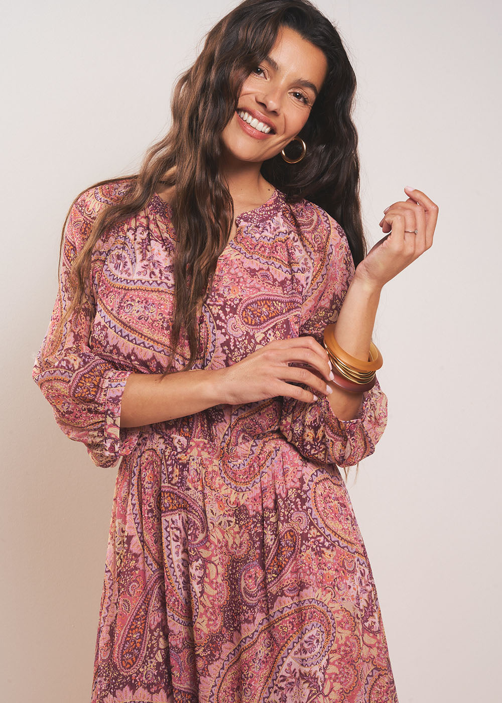 REKA Robe midi imprimé cachemire - 2 - Sud Express - Sud Express