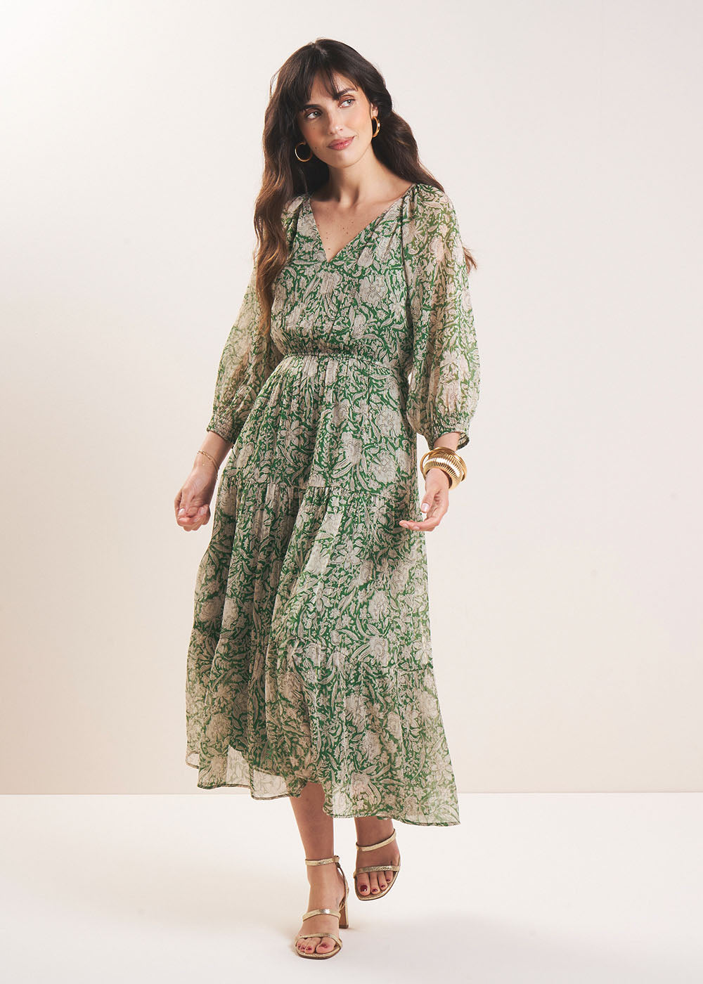 RALILIE Robe longue imprimée à volants - 1 - Sud Express - Sud Express