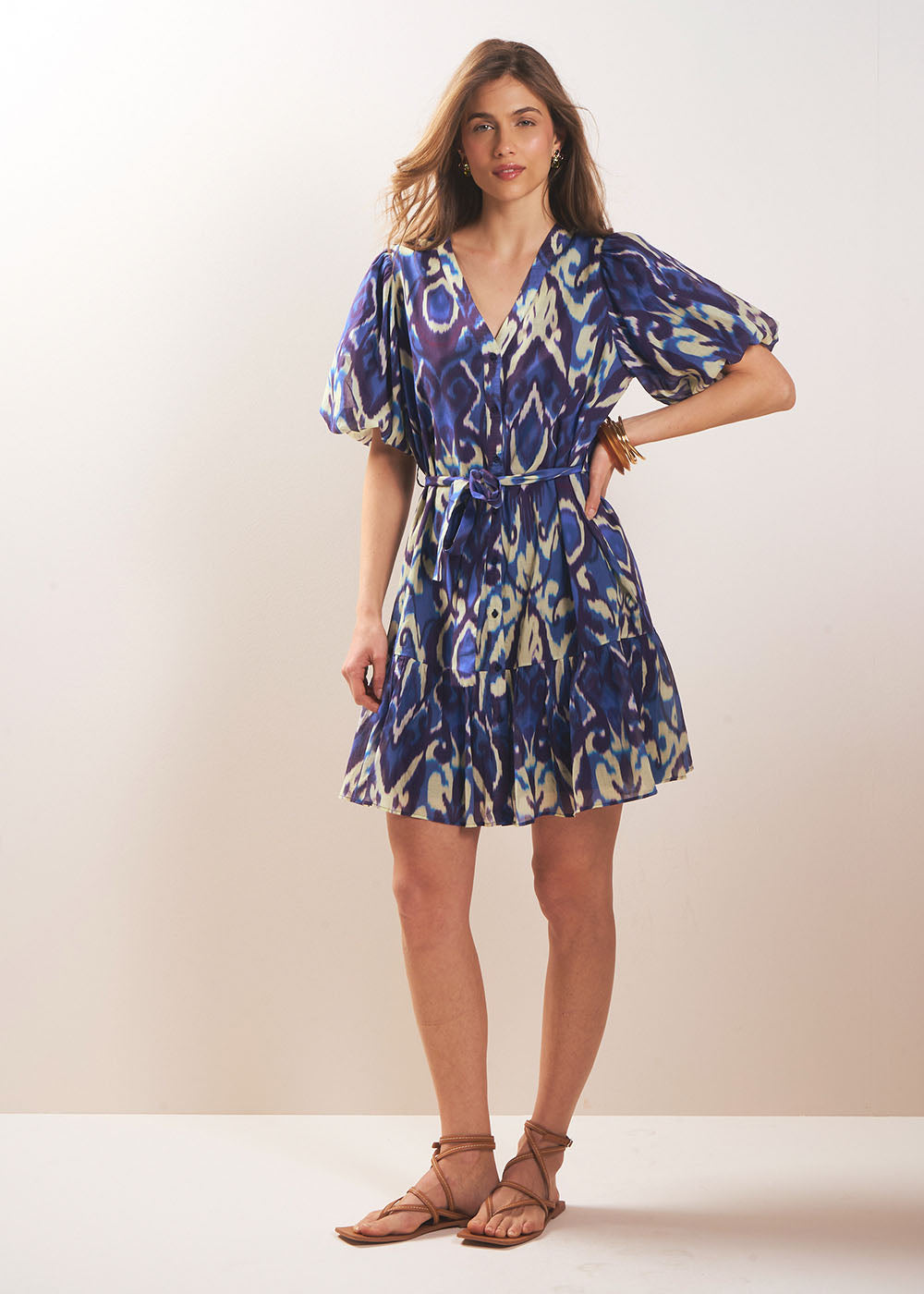 RYLLO Robe courte imprimée ikat - 1 - Sud Express - Sud Express