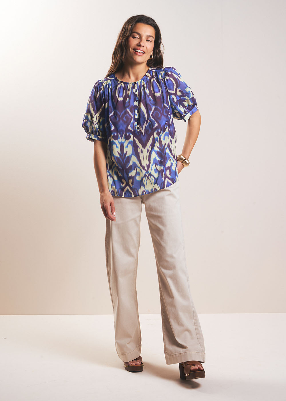 Blouse imprimée ikat - Sud Express - 5 - Sud Express