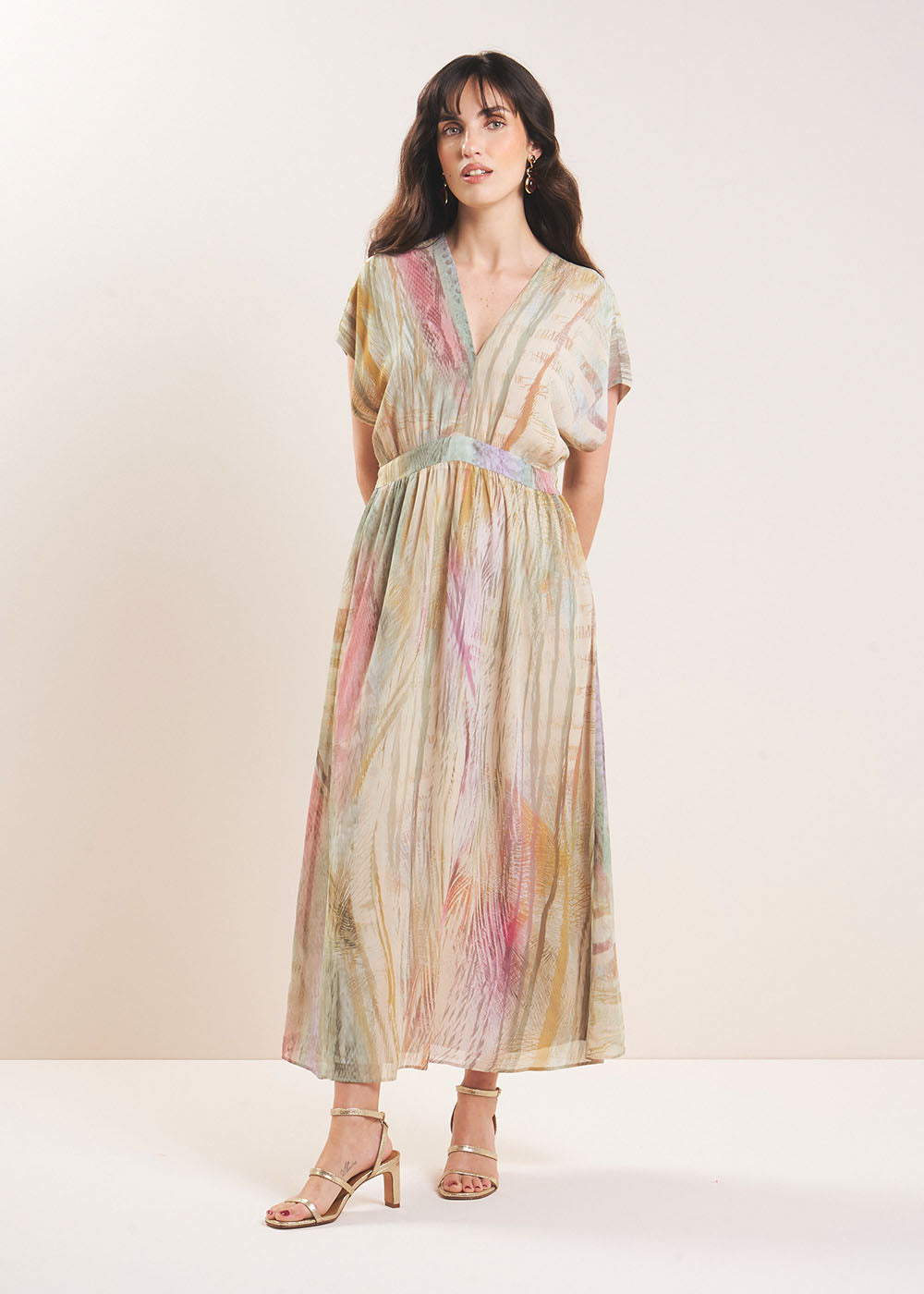 RAZAMBIE Robe midi imprimée col V - 1 - Sud Express - Sud Express