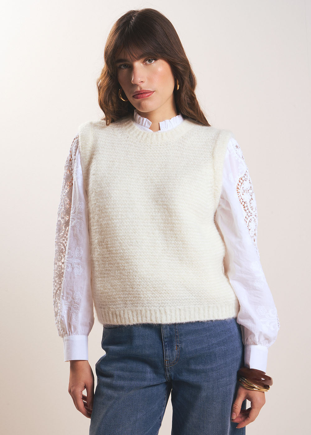 Pull sans manches col rond - Sud Express - 5 - Sud Express