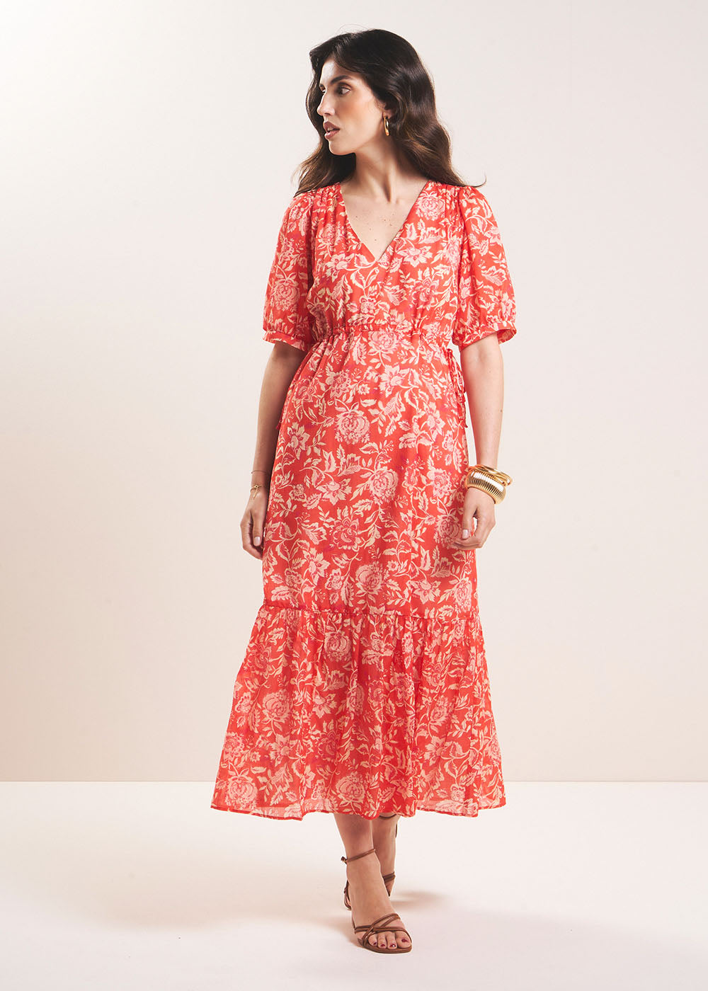 RALERMA Robe longue manches courtes ballon - 1 - Sud Express - Sud Express