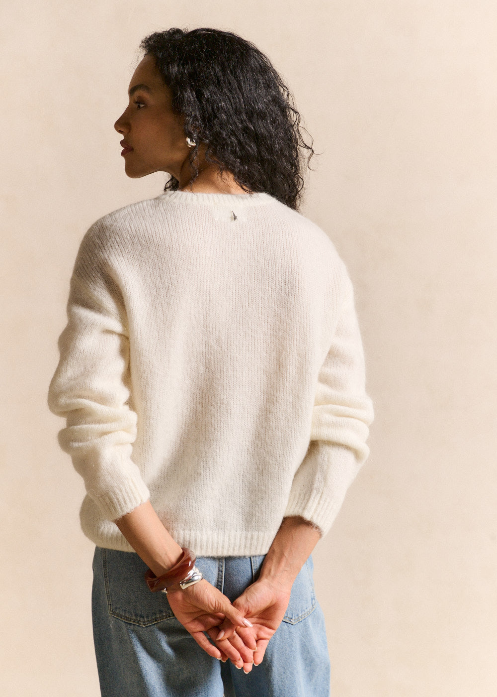Pull col rond en mohair manches longues - Sud Express - 3 - Sud Express