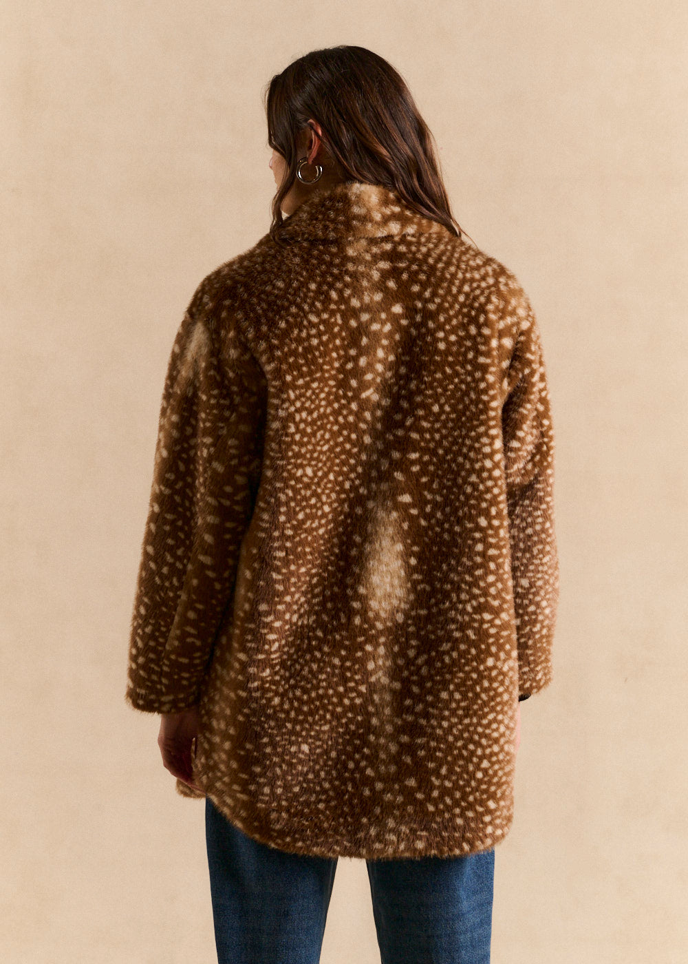 MAMBILY Printed Doe Effect Faux Fur Coat - 3 - Sud Express - Sud Express