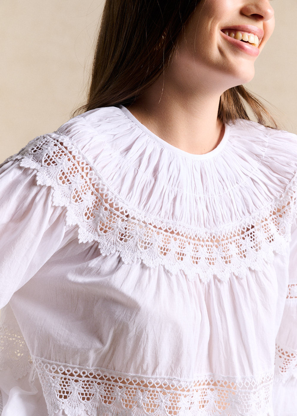 Blouse voile de coton & dentelle - Sud Express - 2 - Sud Express