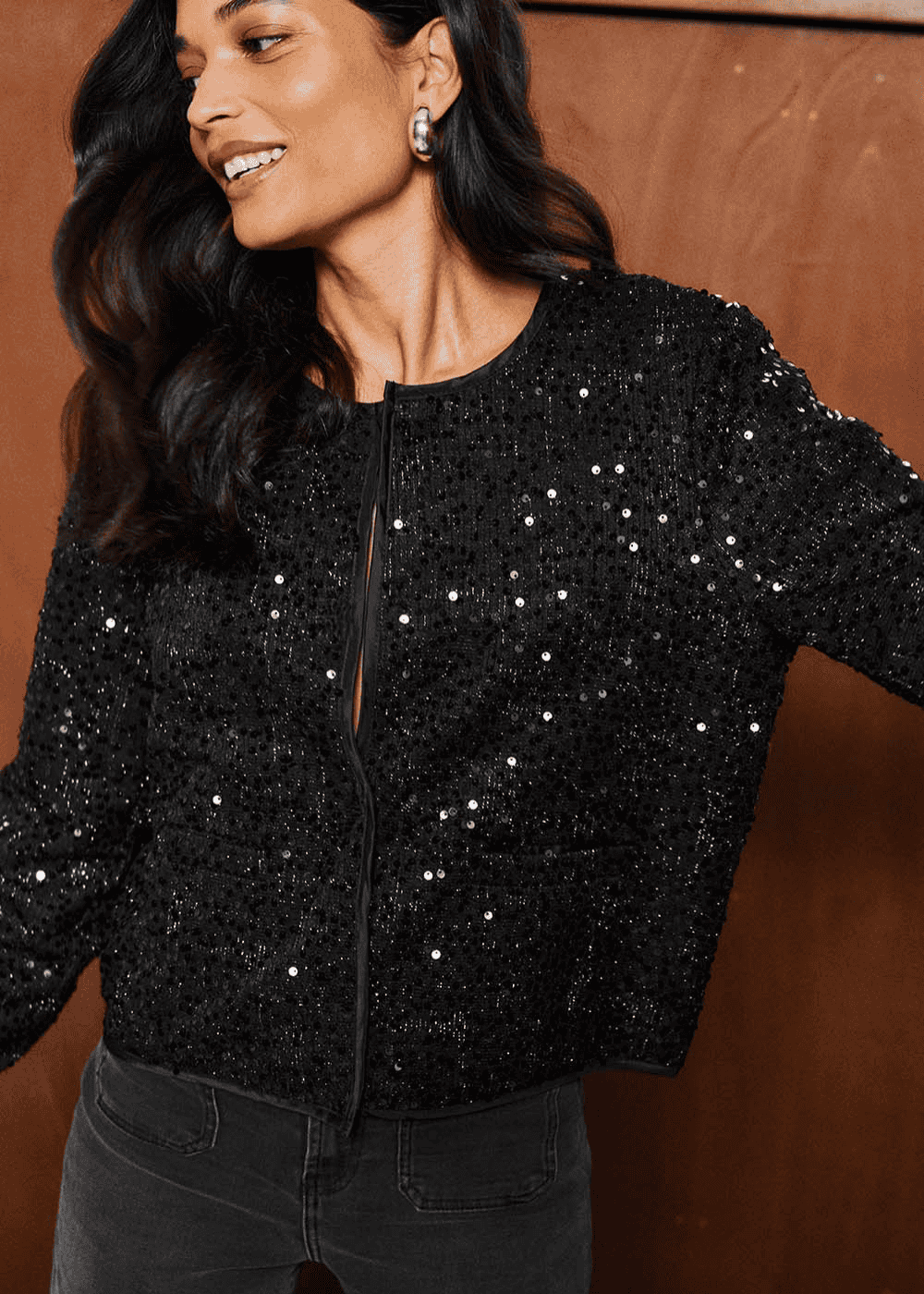 VICHA Veste courte brodée de sequins - 1 - Sud Express - Sud Express