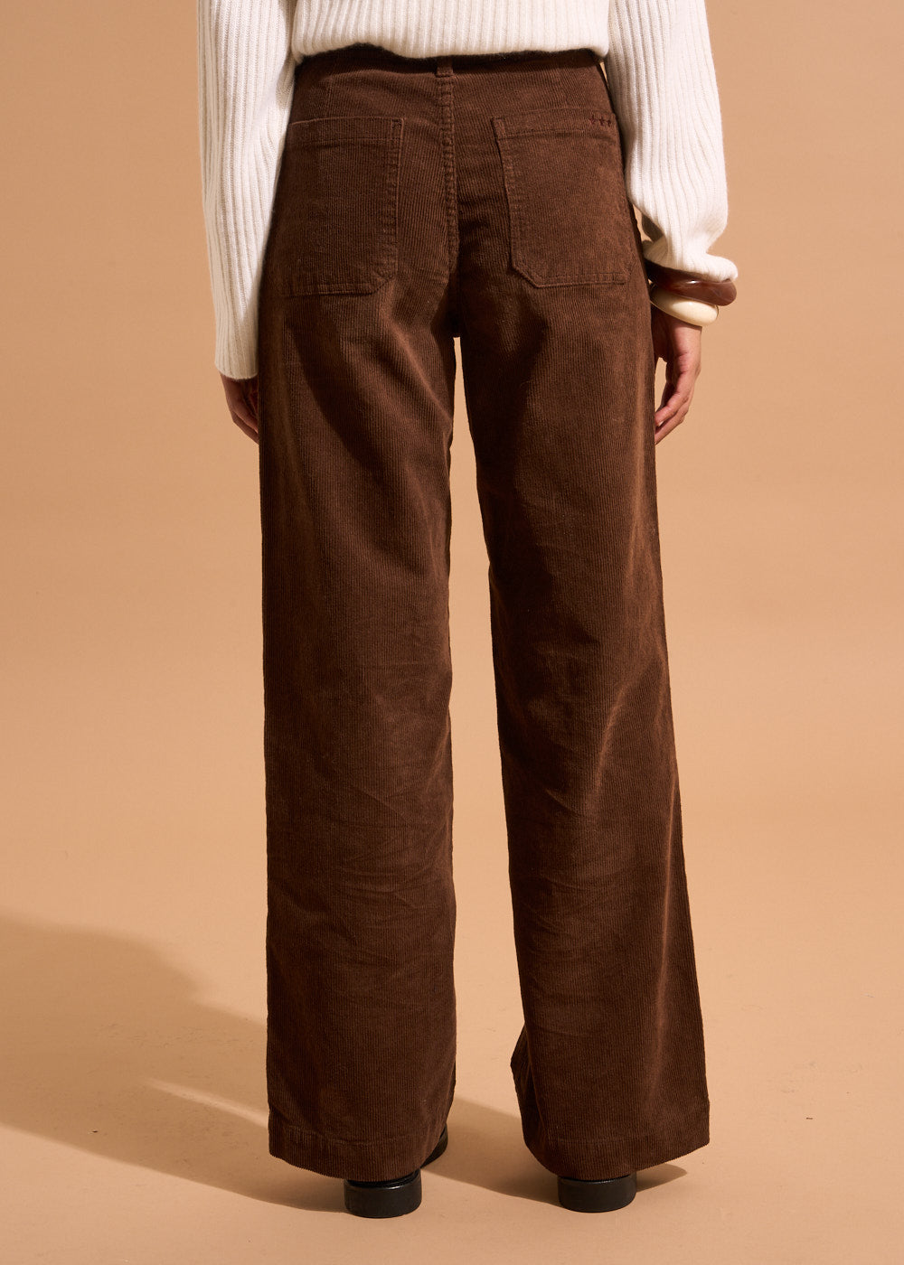 Pantalon large en velours de coton 700 raies taille haute - Sud Express - 3 - Sud Express