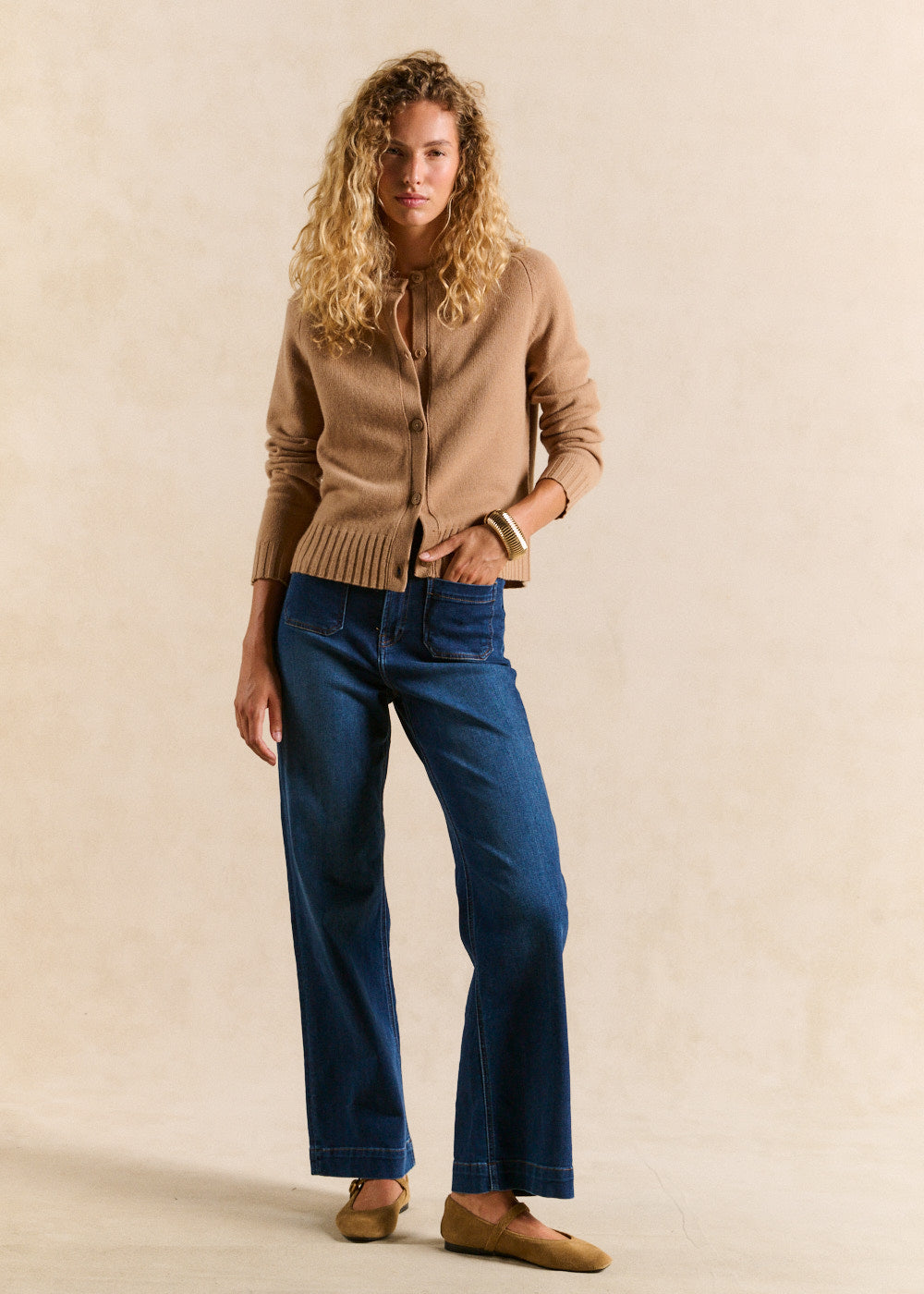 Gilet cardigan en laine col rond - Sud Express - 5 - Sud Express