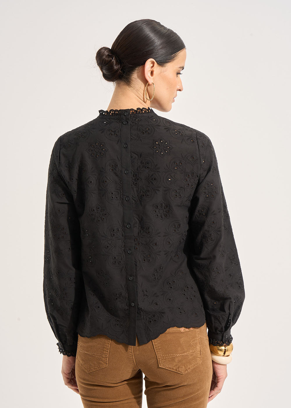 Blouse brodée col montant - Sud Express - 3 - Sud Express