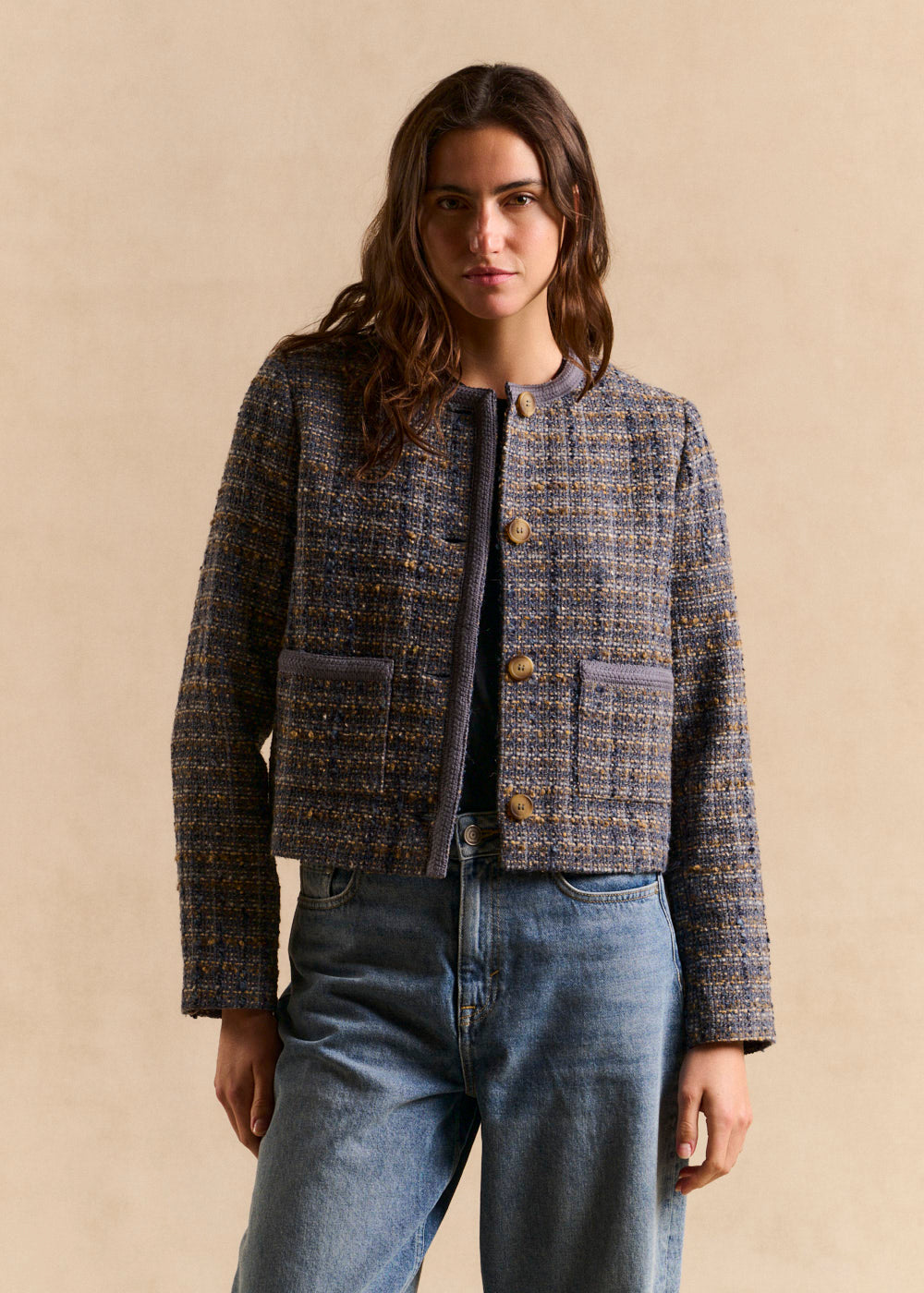 Veste courte en tweed - Sud Express - 5 - Sud Express