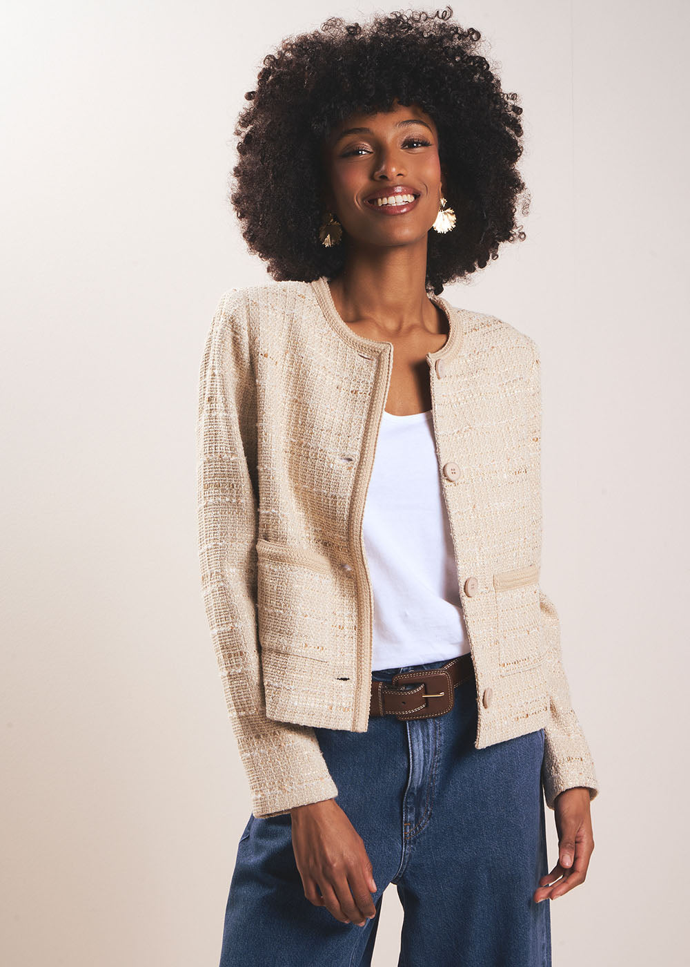 Veste courte en tweed - Sud Express - 1 - Sud Express