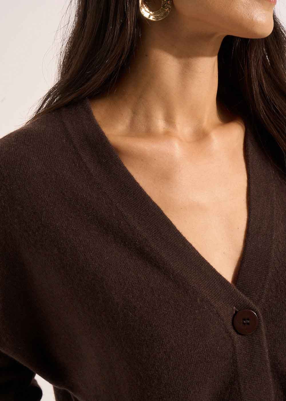 Gilet ample avec col V en cachemire - Sud Express - 2 - Sud Express