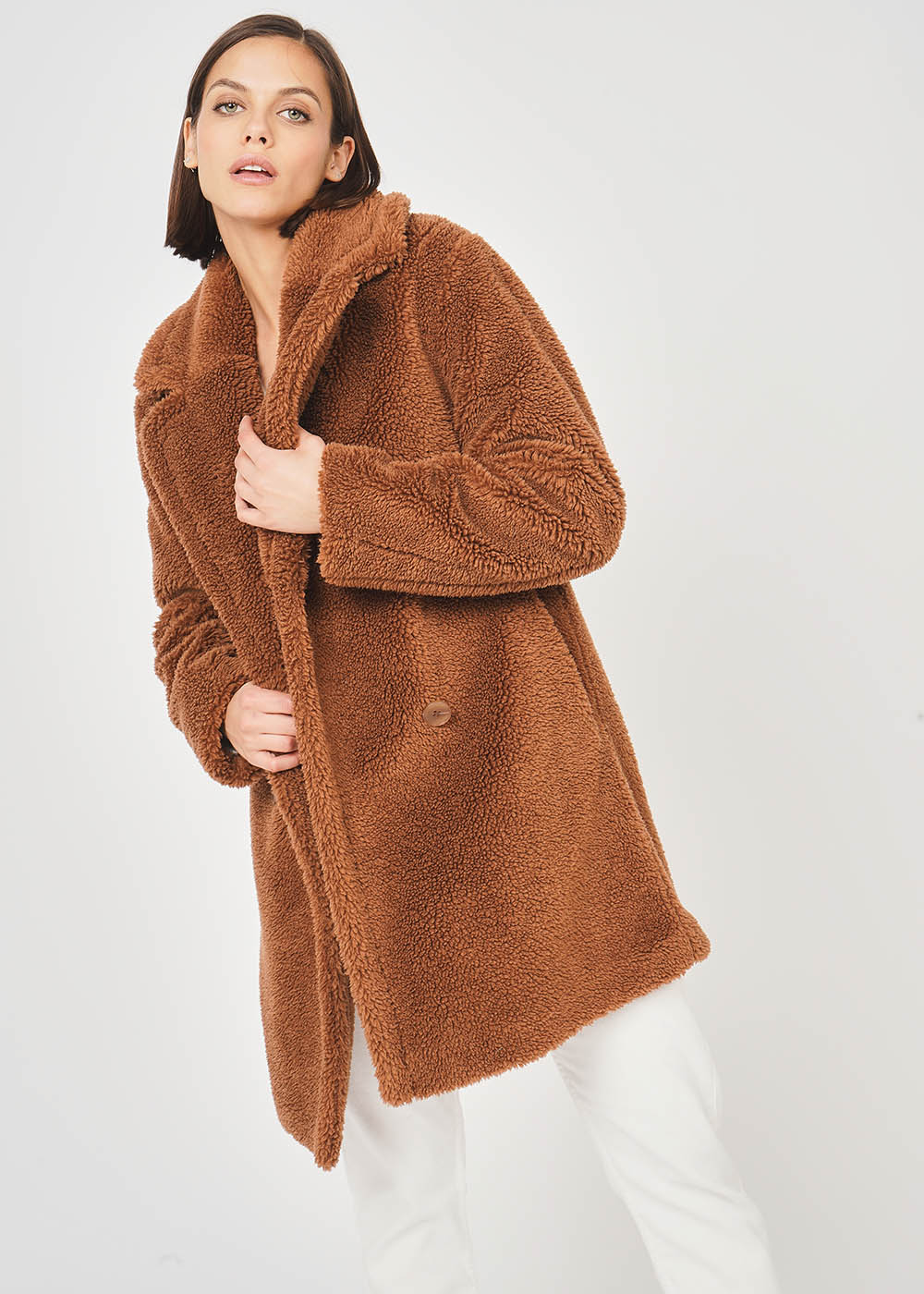 Manteau mi long en fausse fourrure - Sud Express - 4 - Sud Express