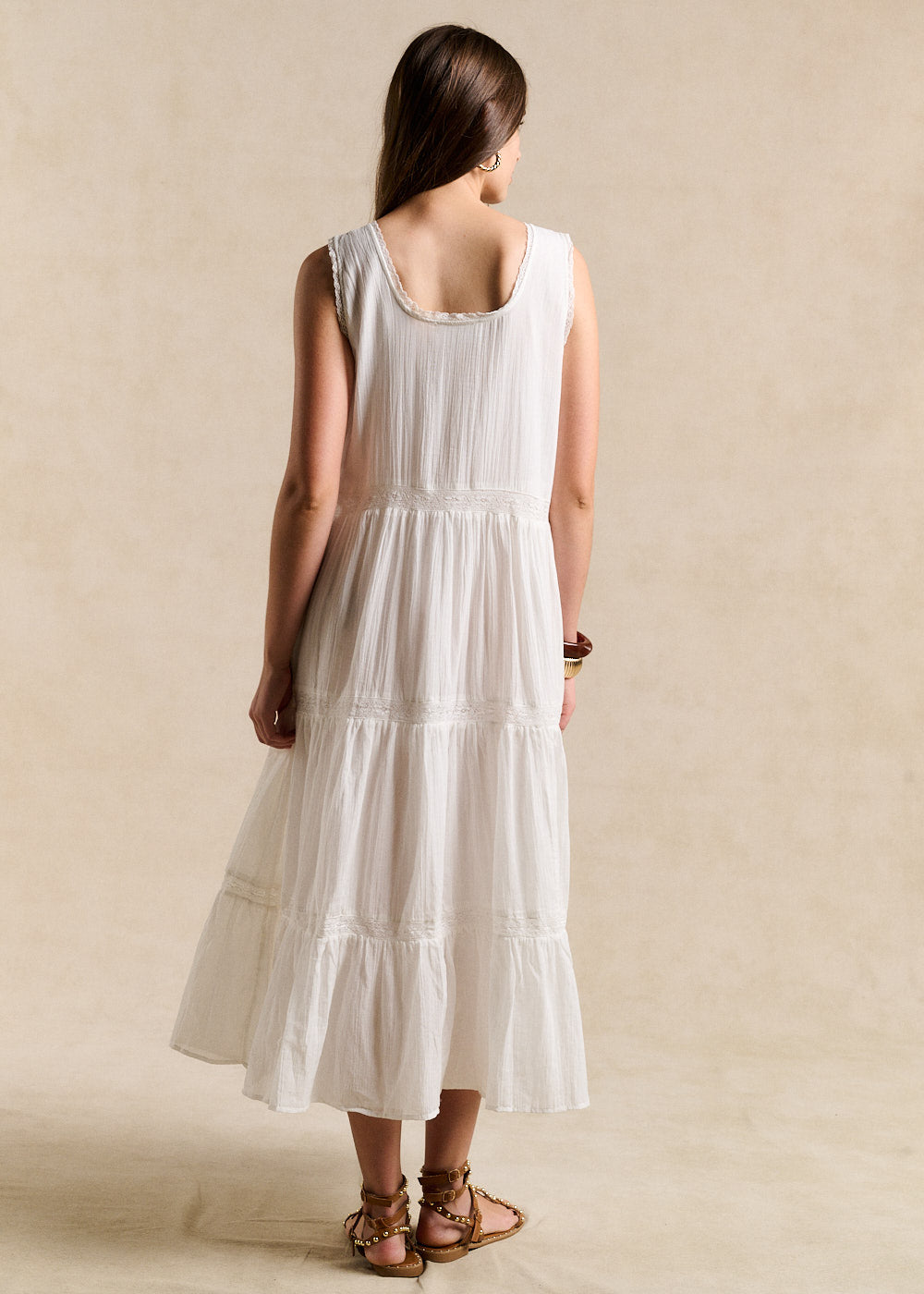 Robe longue brodée en coton - Sud Express - 3 - Sud Express