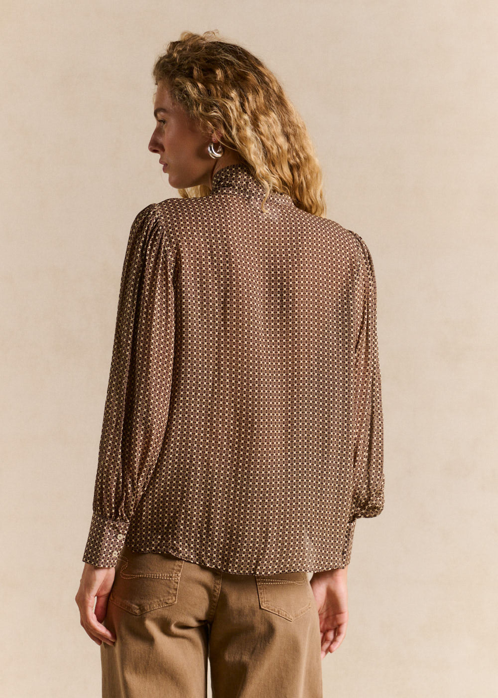 Blouse imprimé géométrique col noué - Sud Express - 3 - Sud Express