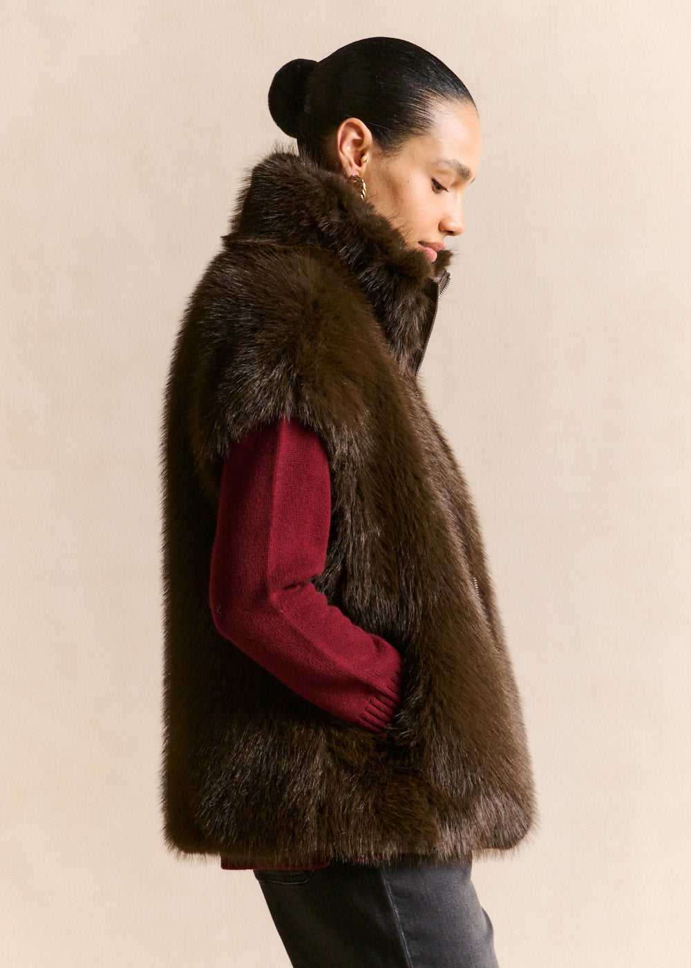 Gilet sans manches effet fourrure poils longs - Sud Express - 4 - Sud Express