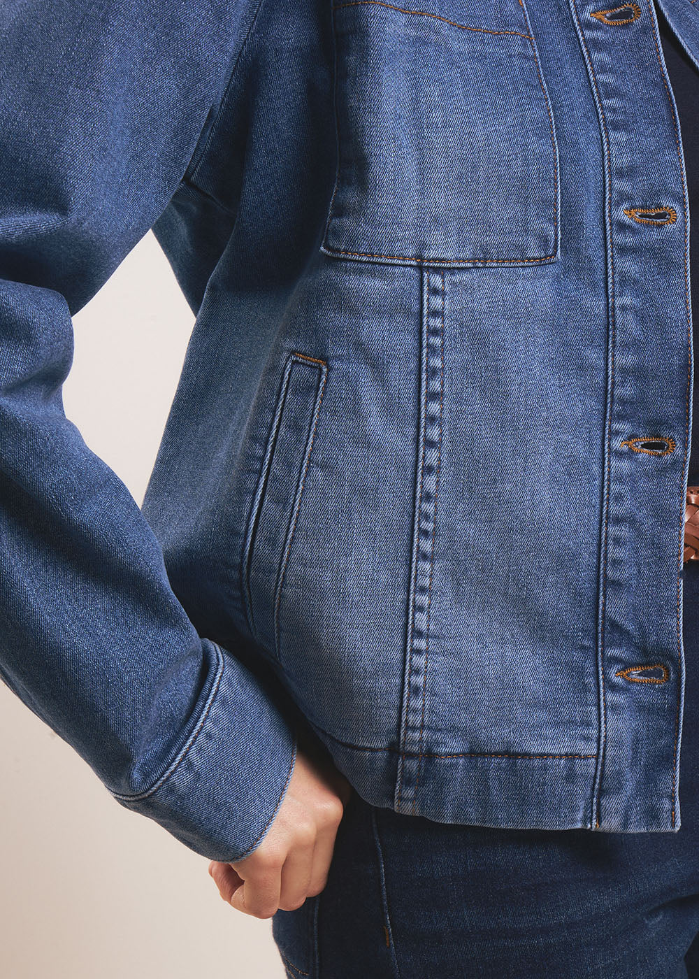 Veste en denim structurée - Sud Express - 2 - Sud Express
