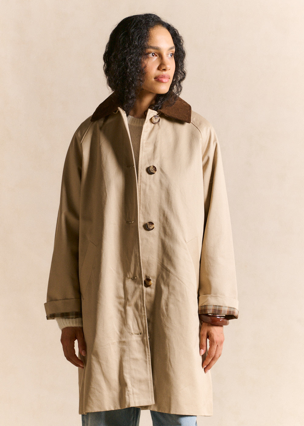 Trench twill col velours amovible - Sud Express - 5 - Sud Express