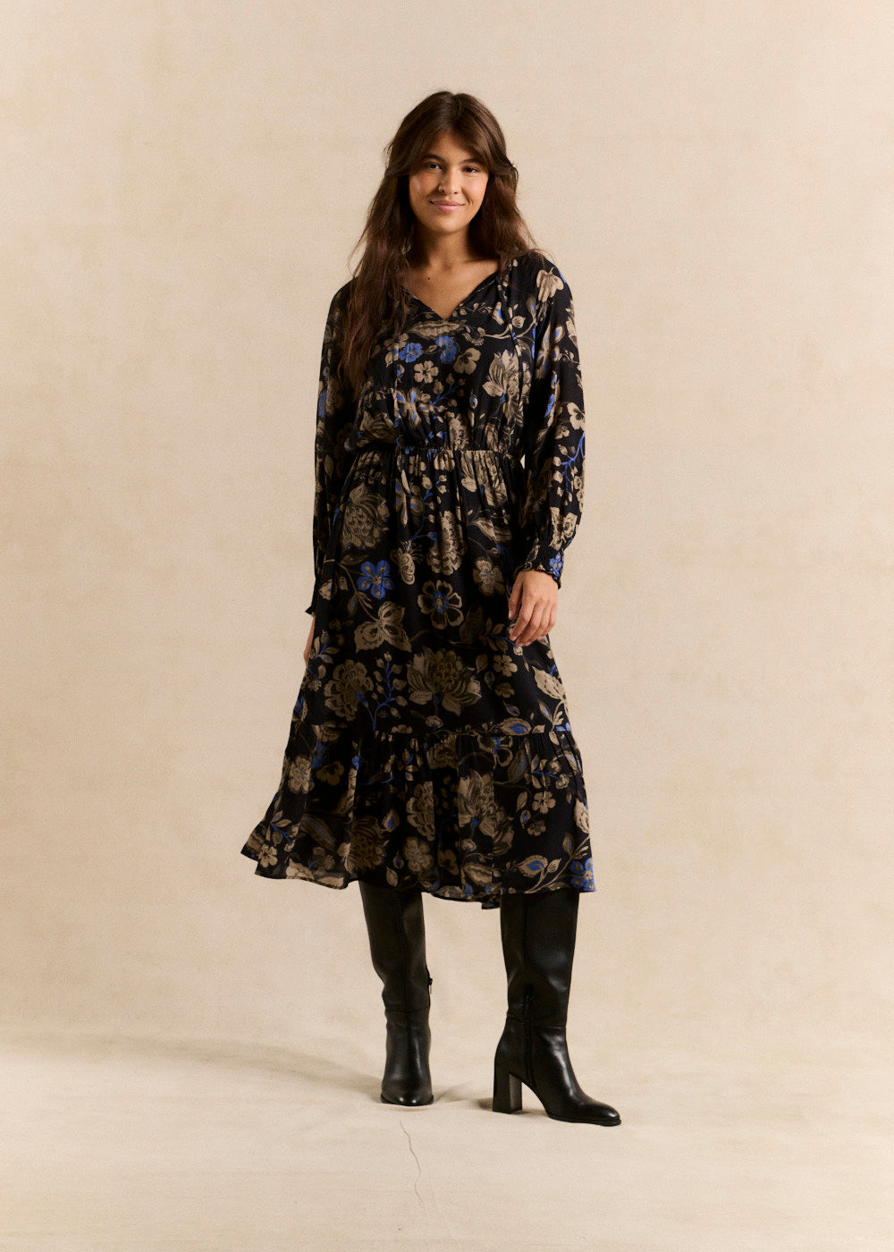 Robe midi fluide imprimé floral - Sud Express - 1 - Sud Express