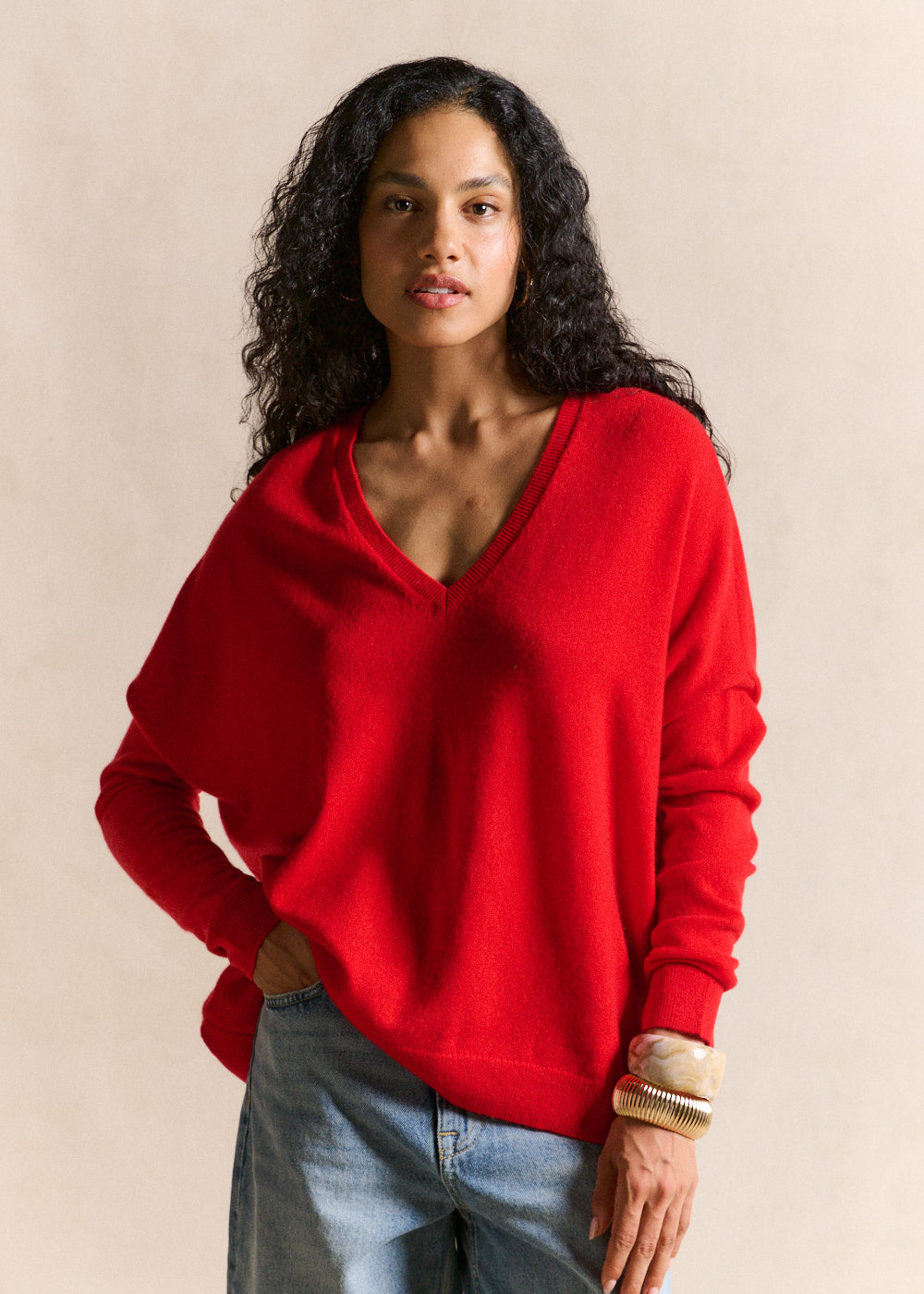 Pull cachemire col V ample - Sud Express - 1 - Sud Express