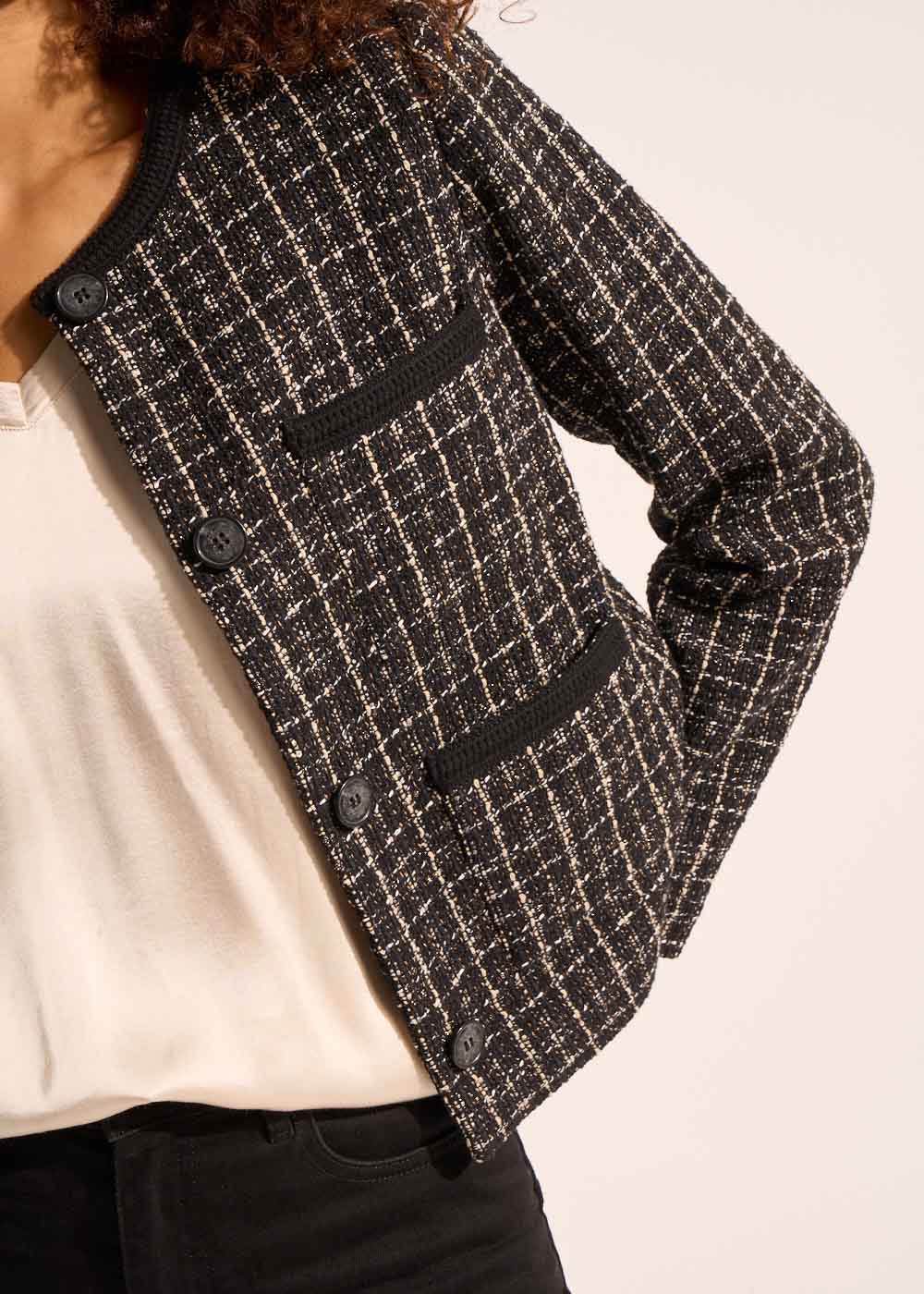 Veste courte en tweed - Sud Express - 2 - Sud Express