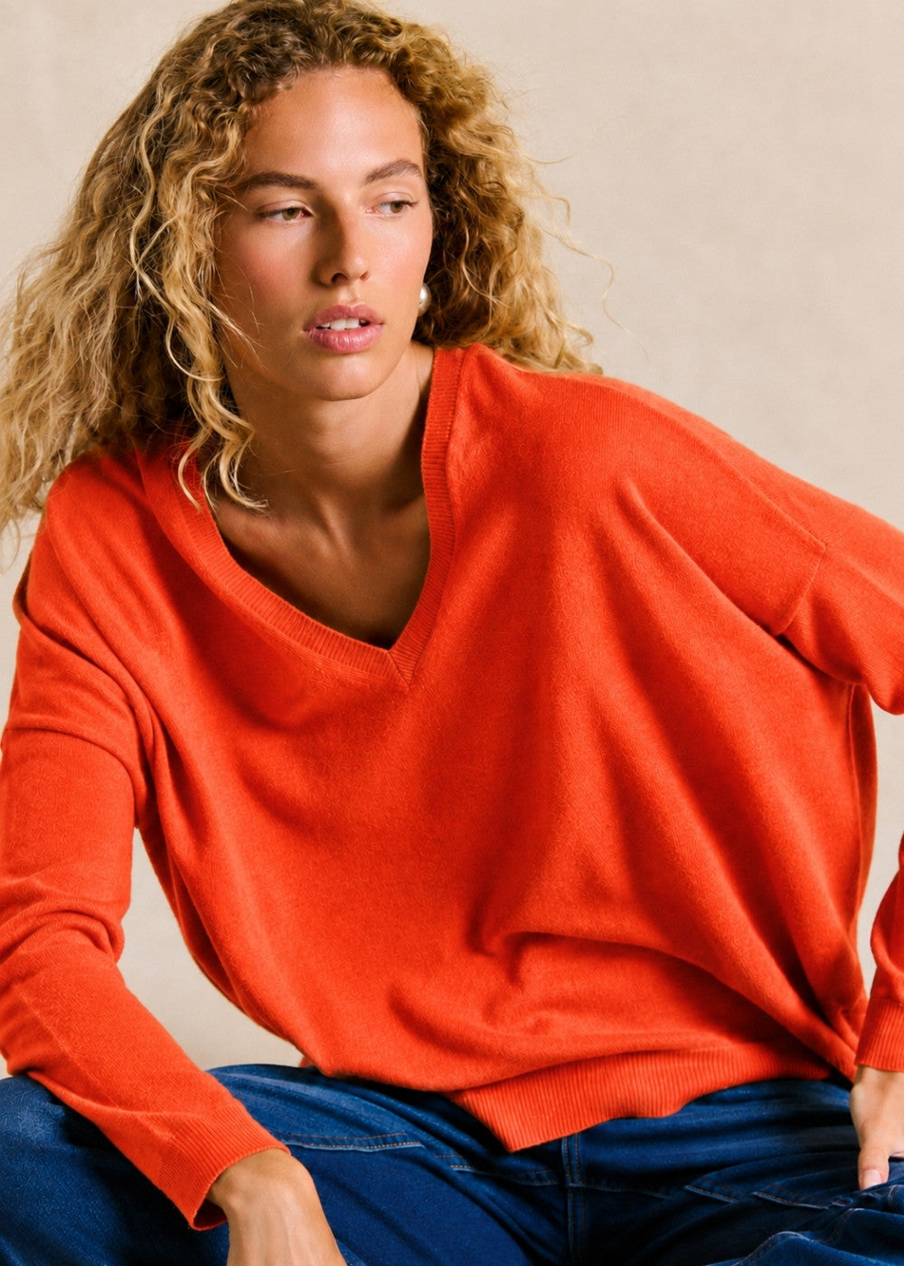 Pull cachemire col V ample - Sud Express - 1 - Sud Express
