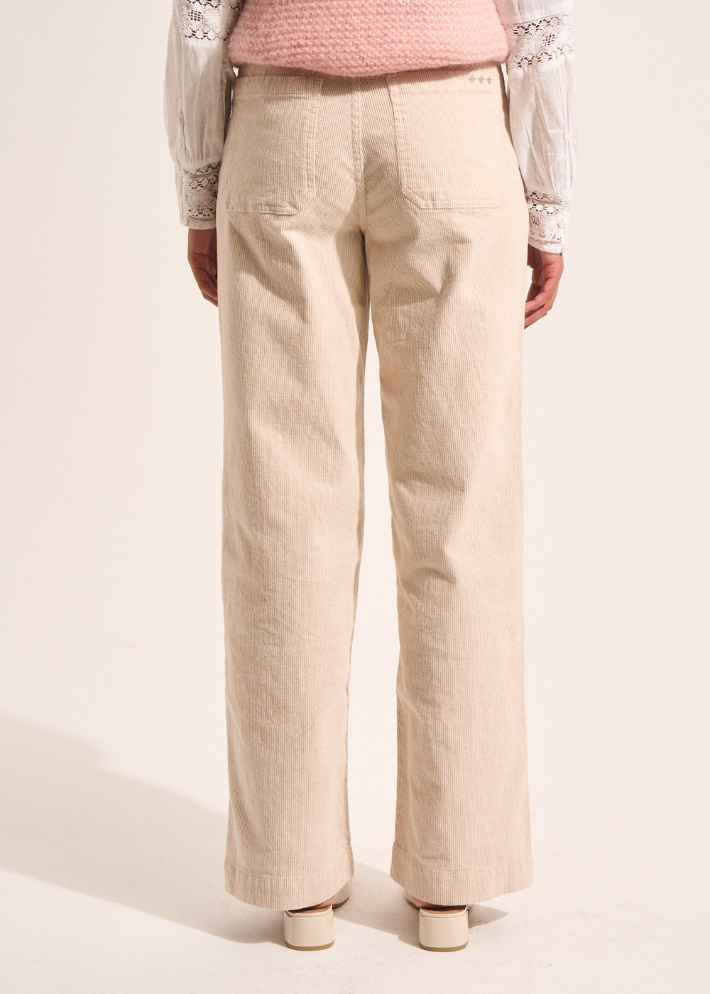Pantalon large en velours de coton 700 raies taille haute - Sud Express - 3 - Sud Express