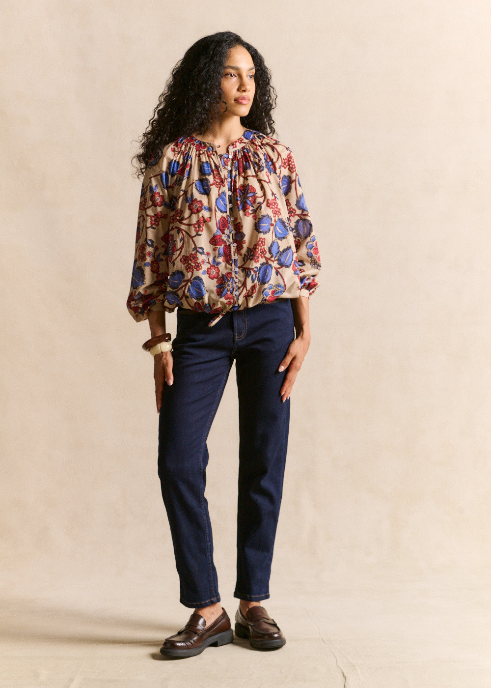 Chemise imprimée fleurs coupe ample - Sud Express - 7 - Sud Express