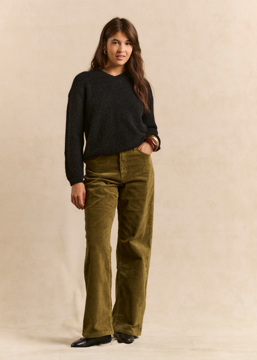CHLOEVEL Pantalon wideleg en velours - 1 - Sud Express - Sud Express