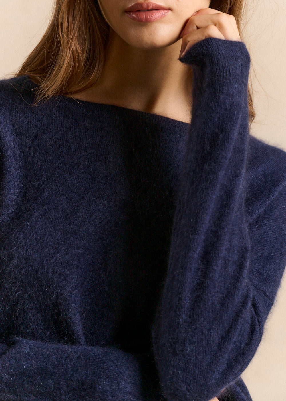 MARCYA Boat neck sweater in brushed wool and cashmere - 2 - Sud Express - Sud Express